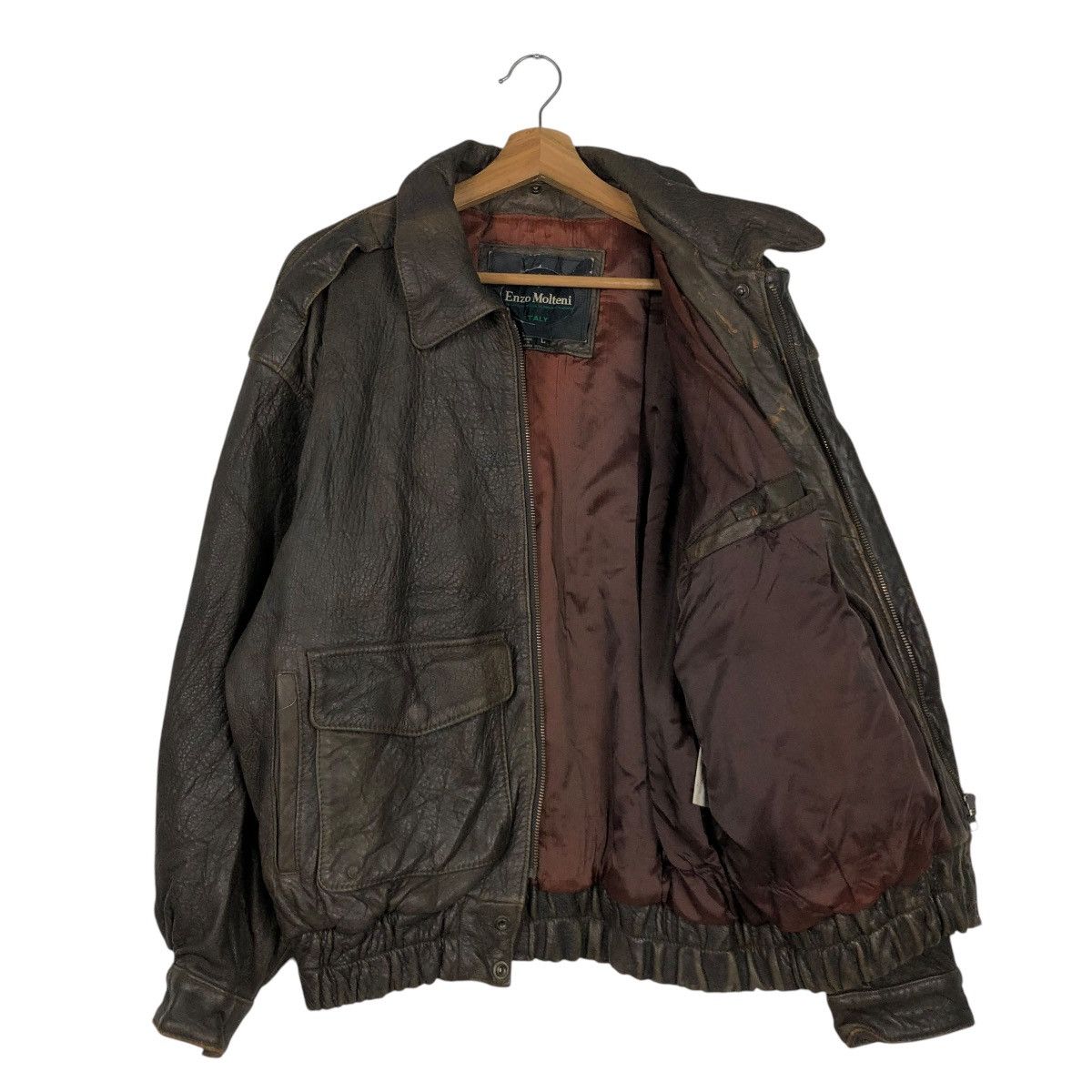 Japanese Brand 🔥VINTAGE LEATHER BIKER JACKET ENZO MOLTENI ISSEY MIYAKE Size US L / EU 52-54 / 3 - 13 Thumbnail