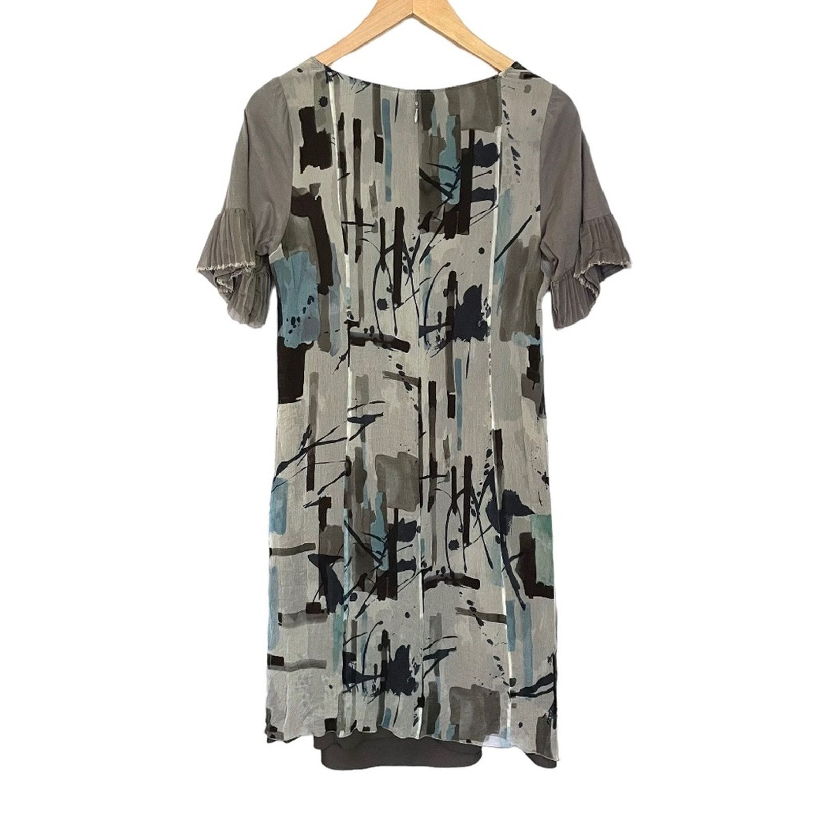 Giorgio Armani Giorgio Armani Collezioni Silk Chiffon Abstract Print Dress Size XL / US 12-14 / IT 48-50 - 2 Thumbnail