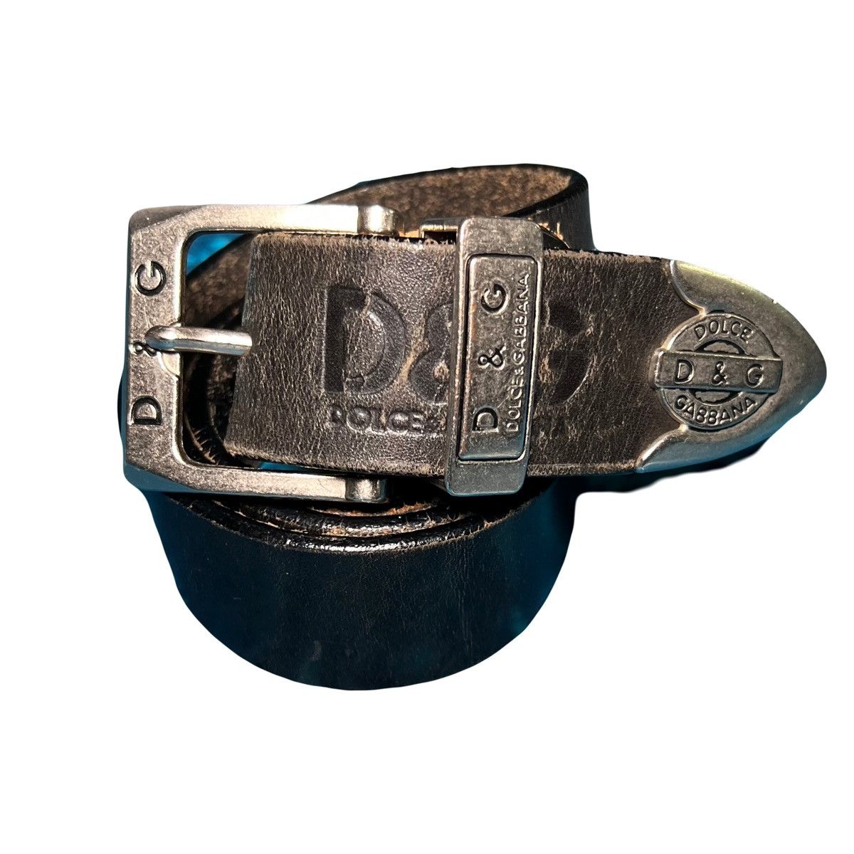 DOLCE ITALIA DEL GRECO REVERSIBLE LEATHER BELT - BLACK/AMBER