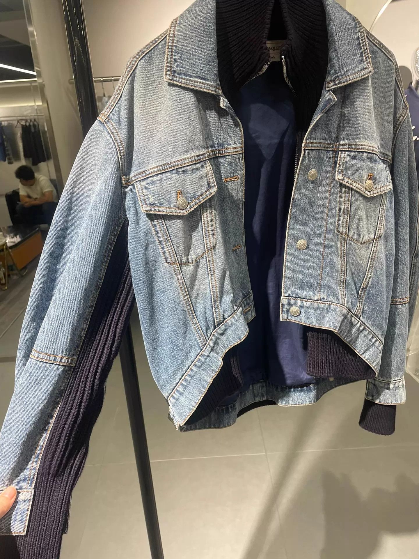 Alexander McQueen Alexander McQueen Denim & Knit Statement Jacket 38 VGC Size XS / US 0-2 / IT 36-38 - 6 Thumbnail