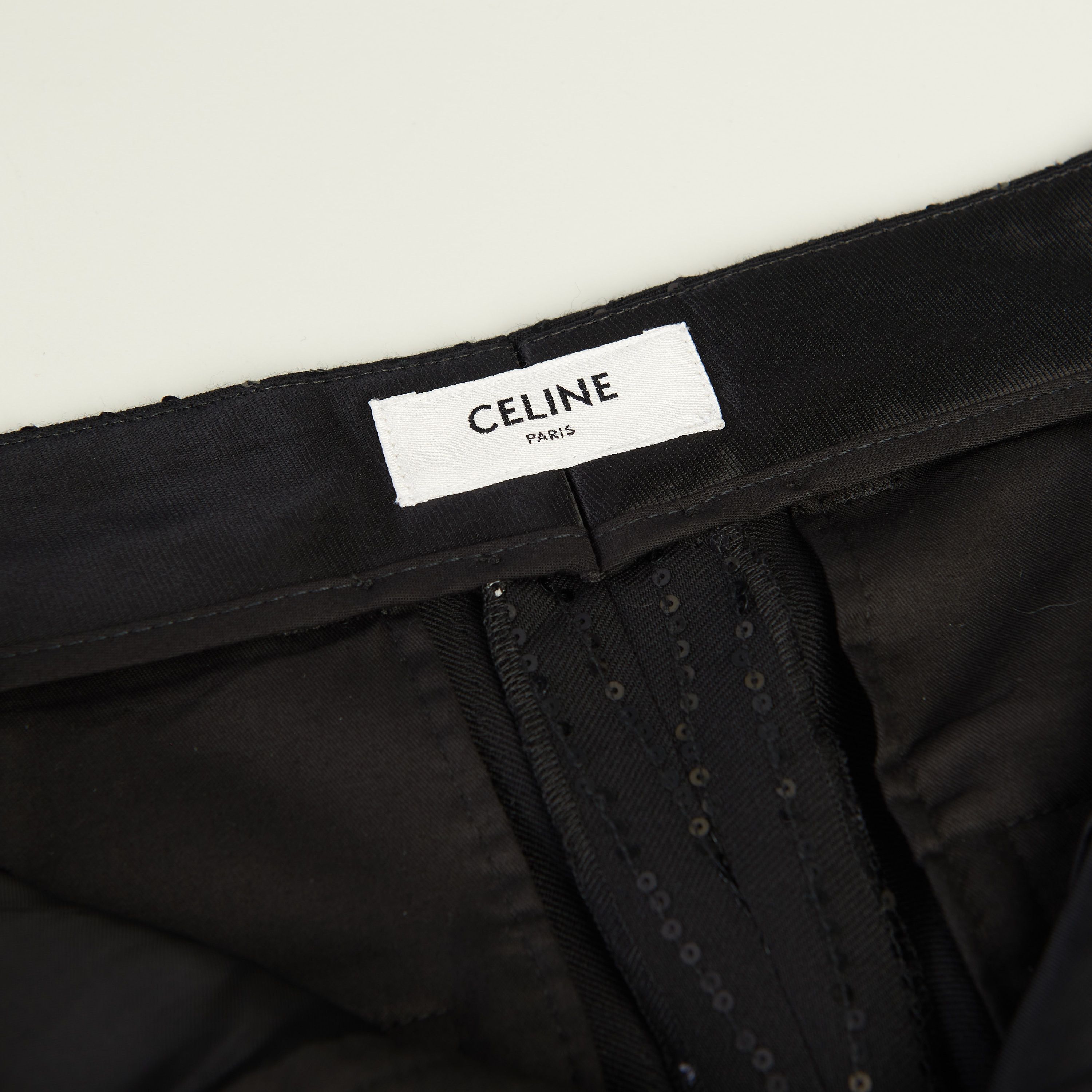 Celine Classic Pants In Sequin Embroidered Wool Gabardine Size US 34 / EU 50 - 9 Thumbnail