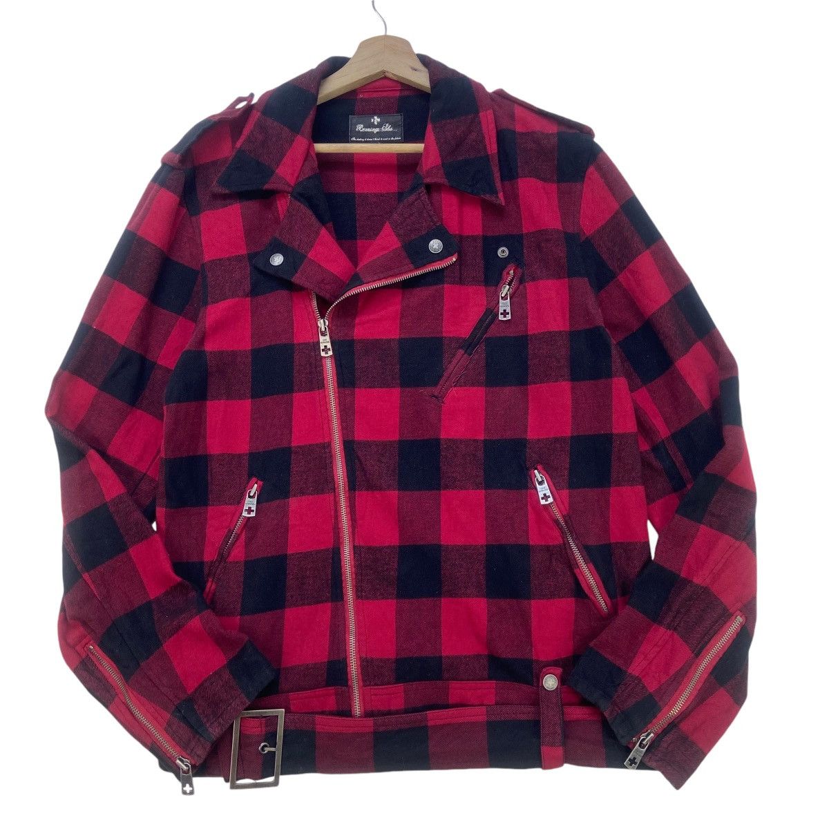 Berning Sho Punk Anarchy Stylish Double Collar Biker Jacket