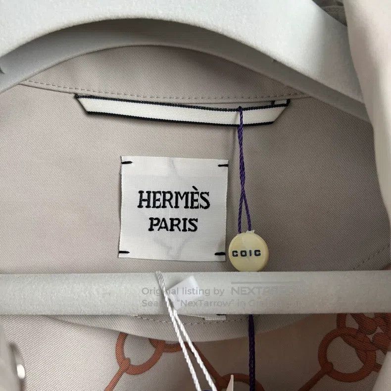 Hermes Hermes Beige Lapel Long Coat Size XXS / US 00 / IT 34 - 4 Thumbnail