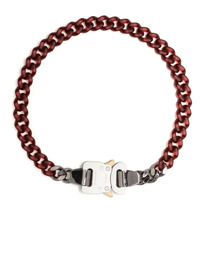 1017 ALYX 9SM Red Nylon and Metal Chain Choker Necklace