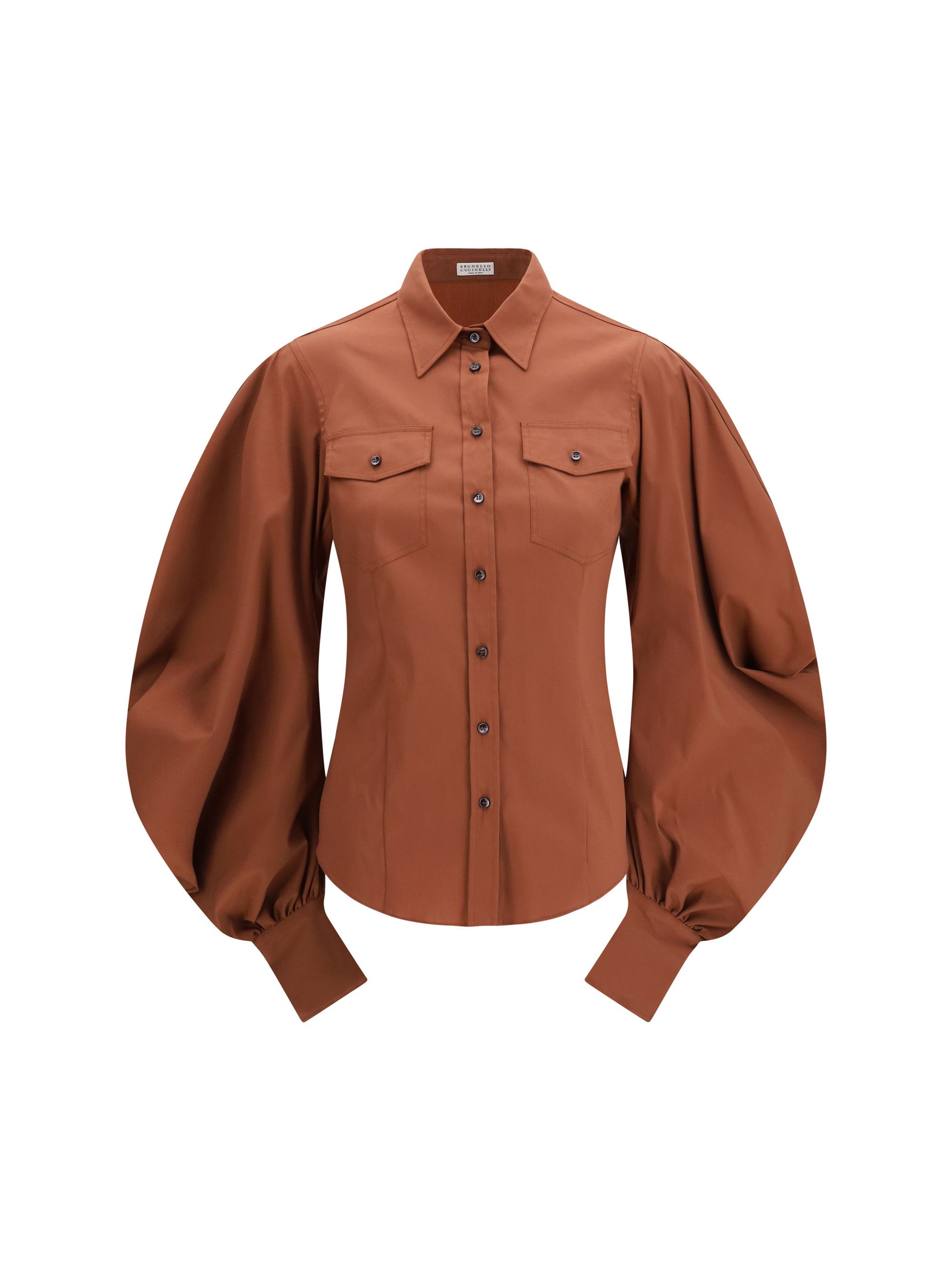 Brunello Cucinelli Cotton Shirt with front pockets Size S / US 4 / IT 40 - 1 Thumbnail