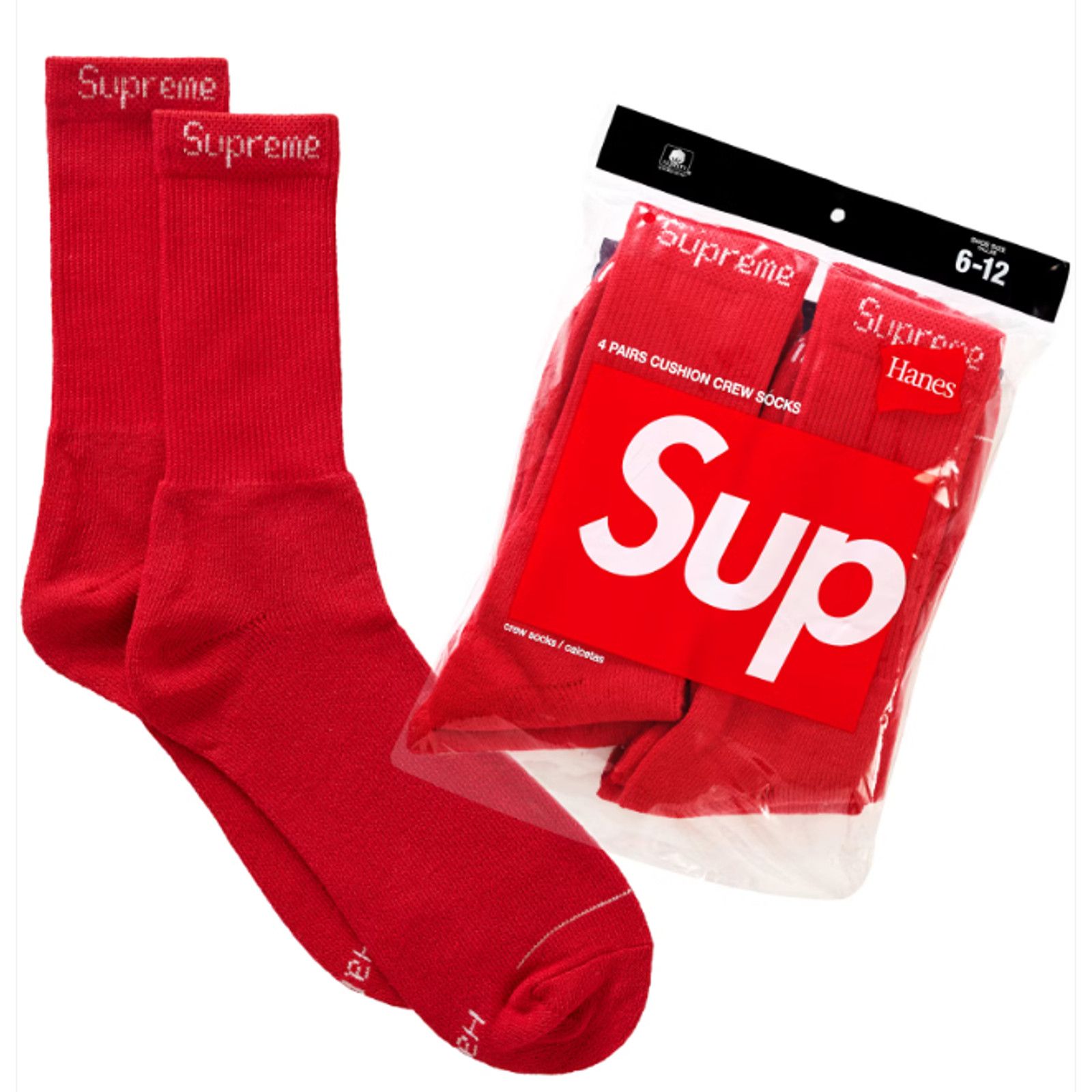 Supreme SUPREME x HANES RED SOCKS FW23 BRAND NEW PACK OF 4 Size ONE SIZE - 1 Preview
