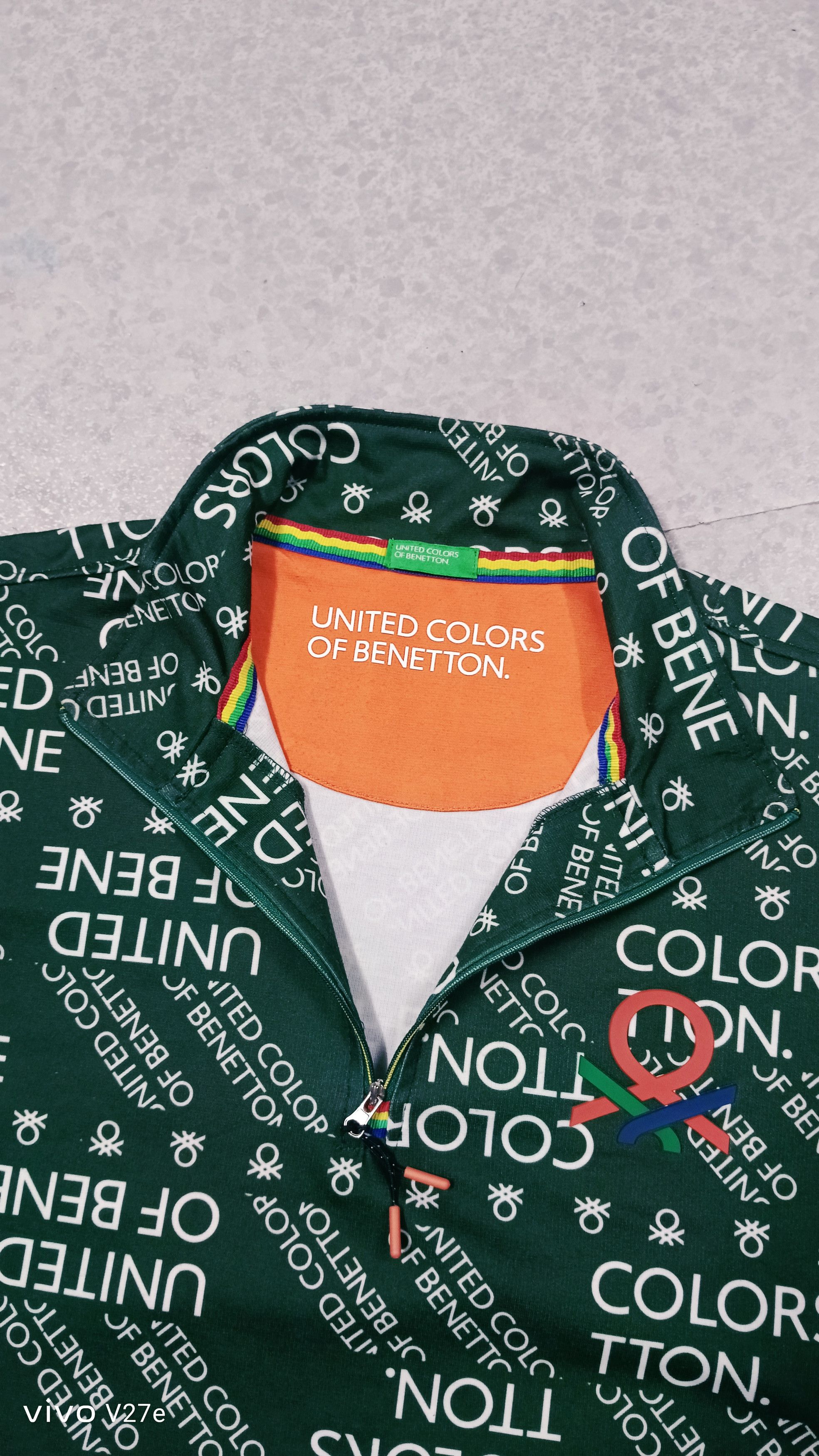 United Colors Of Benetton Rare United Colors Of Benetton Half Zipper Track Sweater Size US M / EU 48-50 / 2 - 5 Thumbnail