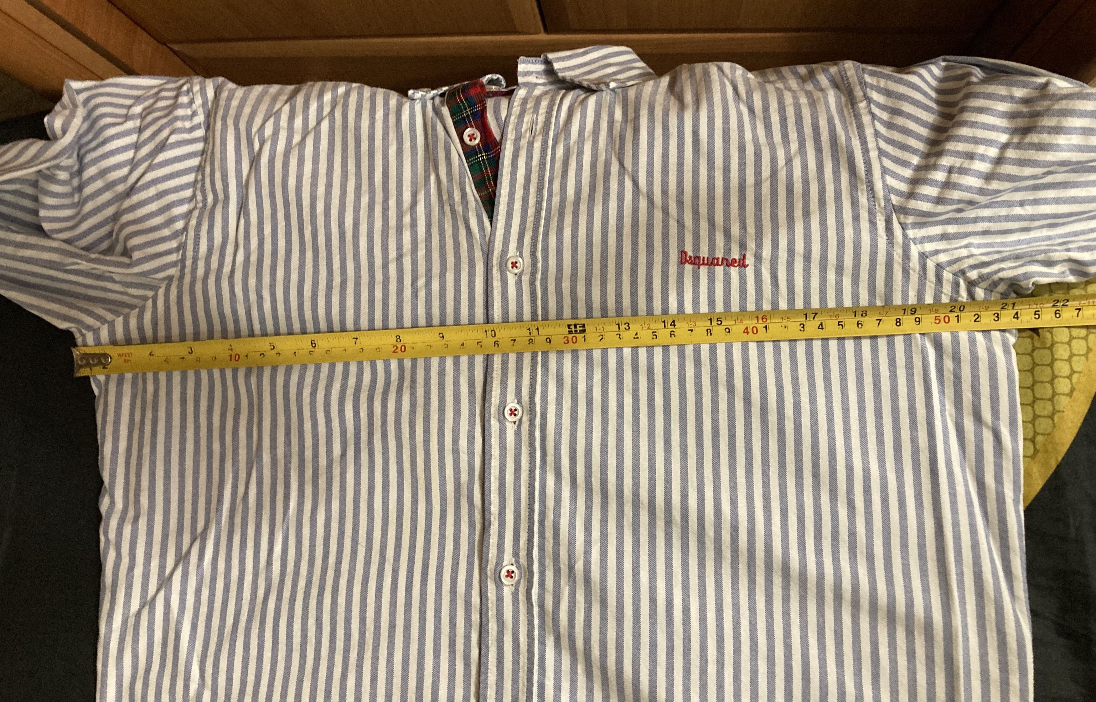 Dsquared2 Dsquared2 White/Blue Striped Shirt Size US L / EU 52-54 / 3 - 8 Thumbnail