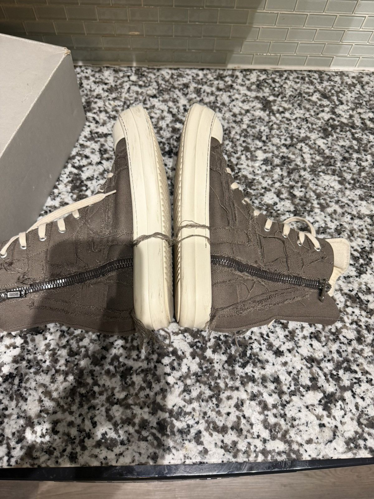 Rick Owens Rick Owens DRKSHDW distressed high-top sneakers Size US 10.5 / EU 43-44 - 7 Thumbnail