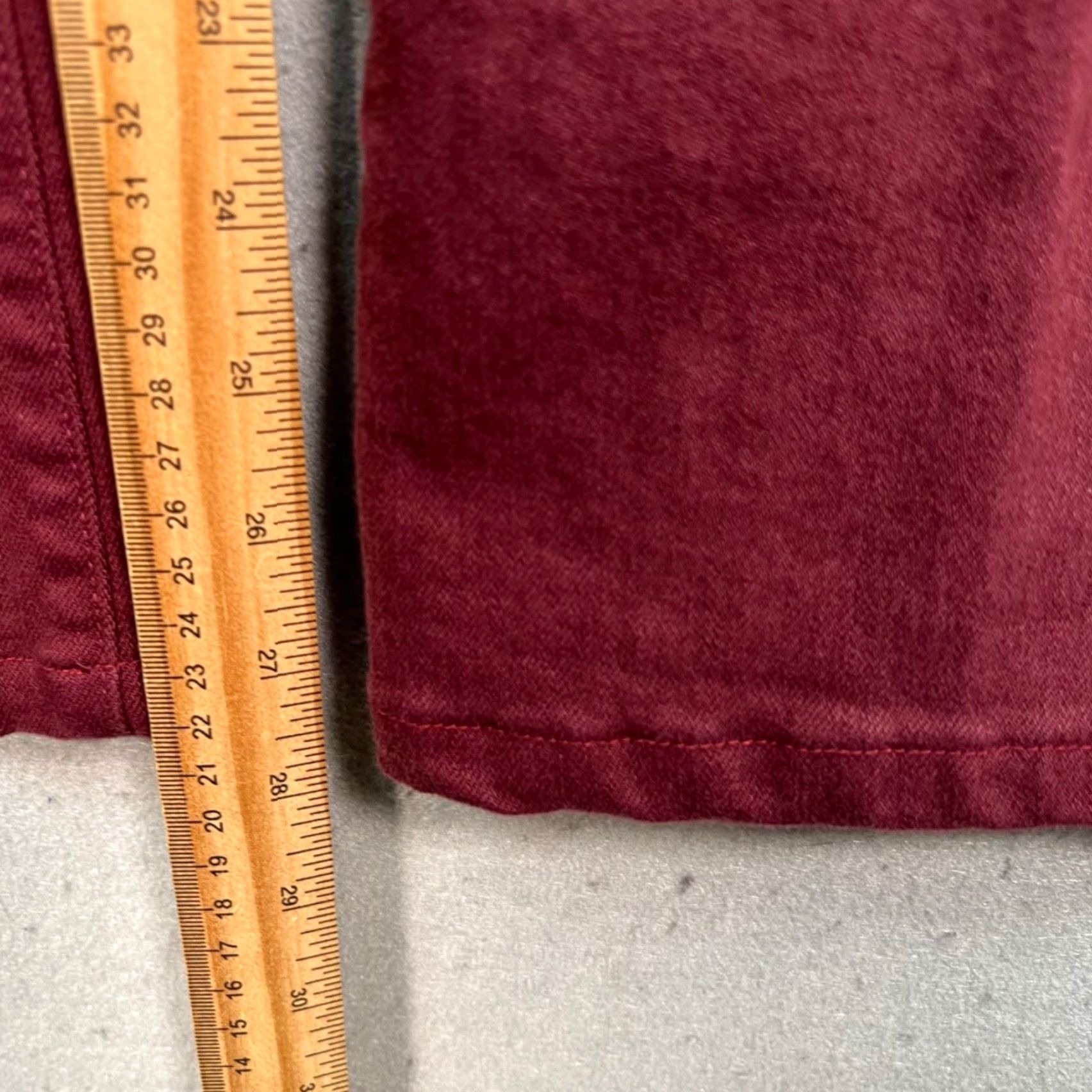 Veronica Beard VERONICA BEARD Womens 25 High Rise Beverly Skinny Flare Jeans Burgundy Red Denim 5-Pocket Slim Vintage No? Size 42" / US 20 - 7 Thumbnail