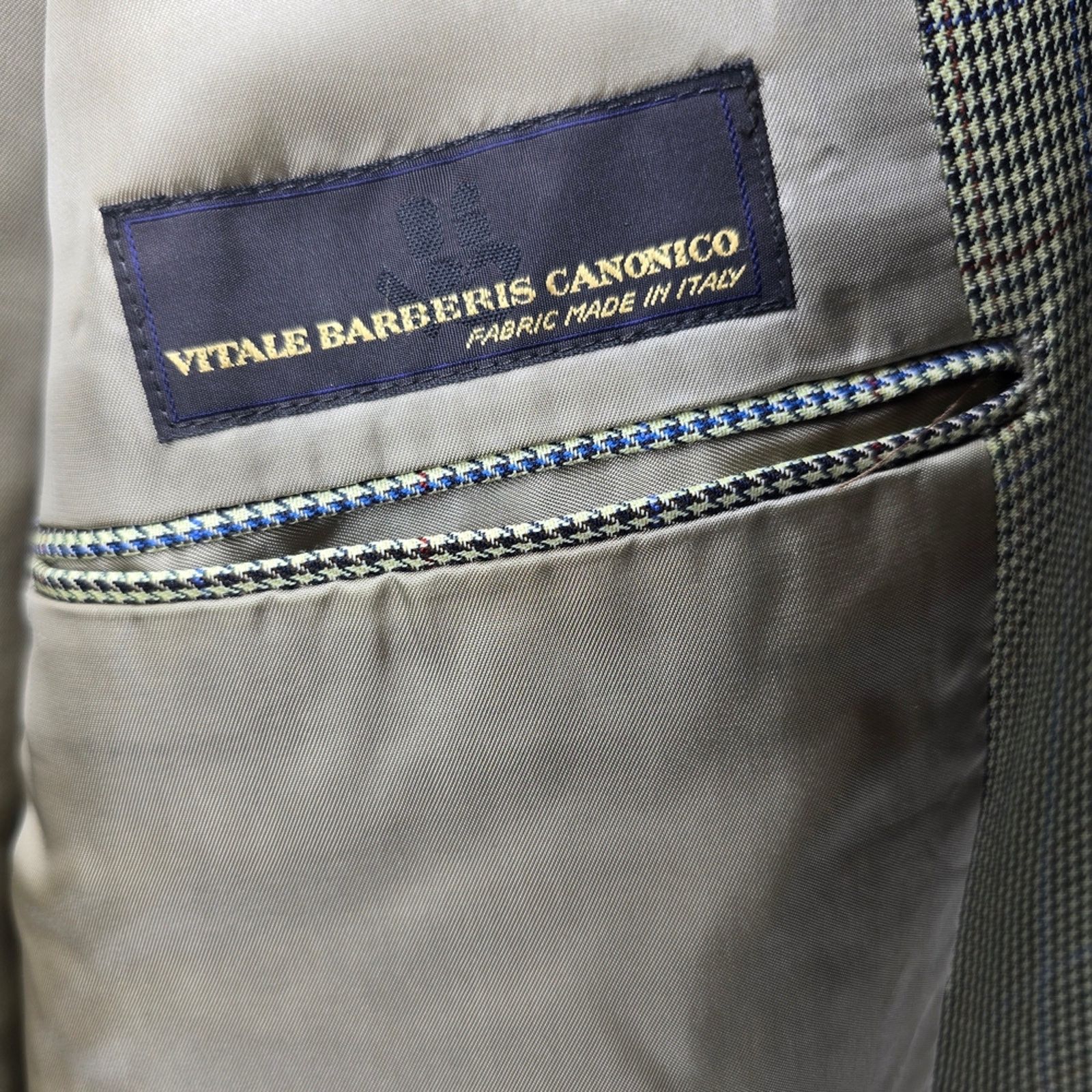 Tasso Elba Tasso Elba Vitale Barberis Canonico Glen Check Sport Coat Size 48R - 6 Thumbnail