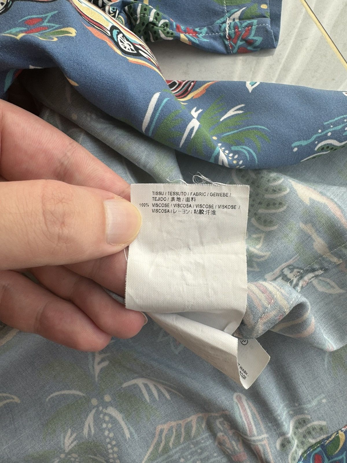 Saint Laurent Paris Saint Laurent Paris SS17 Hawaiian Blue Cuban Carprint Shirt Size US XL / EU 56 / 4 - 10 Thumbnail