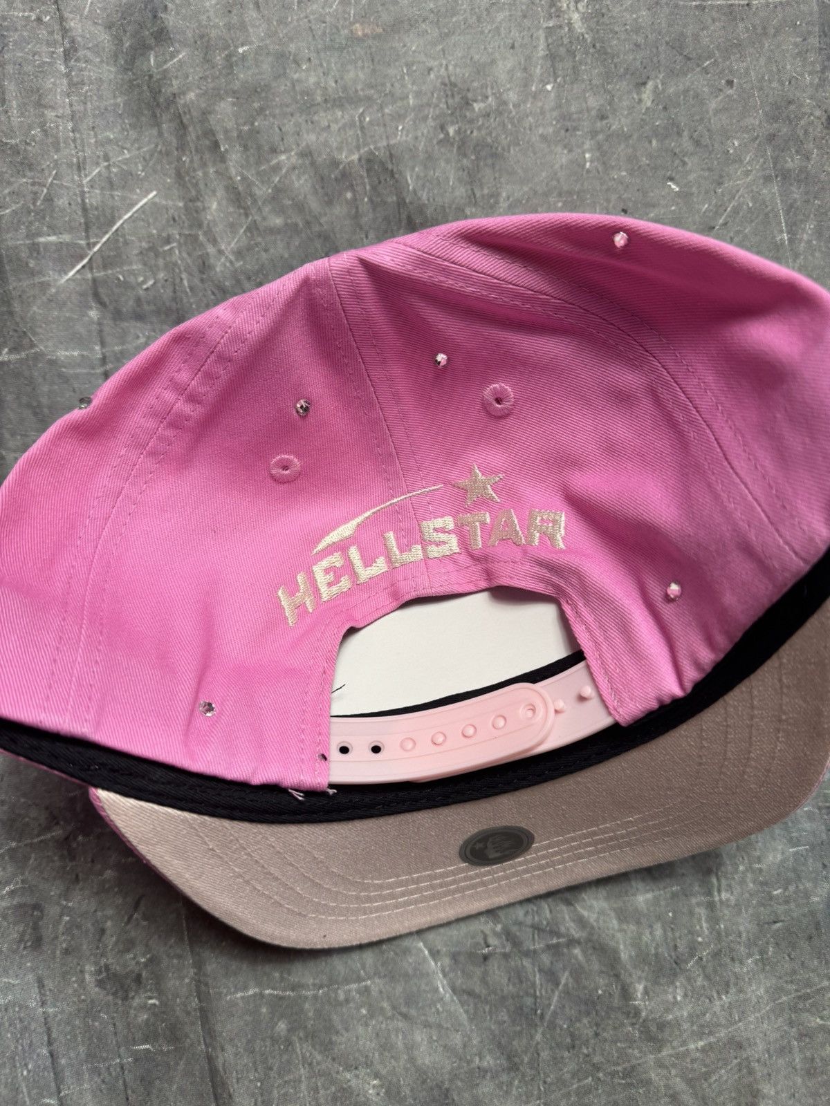 HELLSTAR Hellstar Logo with Rhinestones Snapback Hat in Pink Size ONE SIZE - 5 Thumbnail