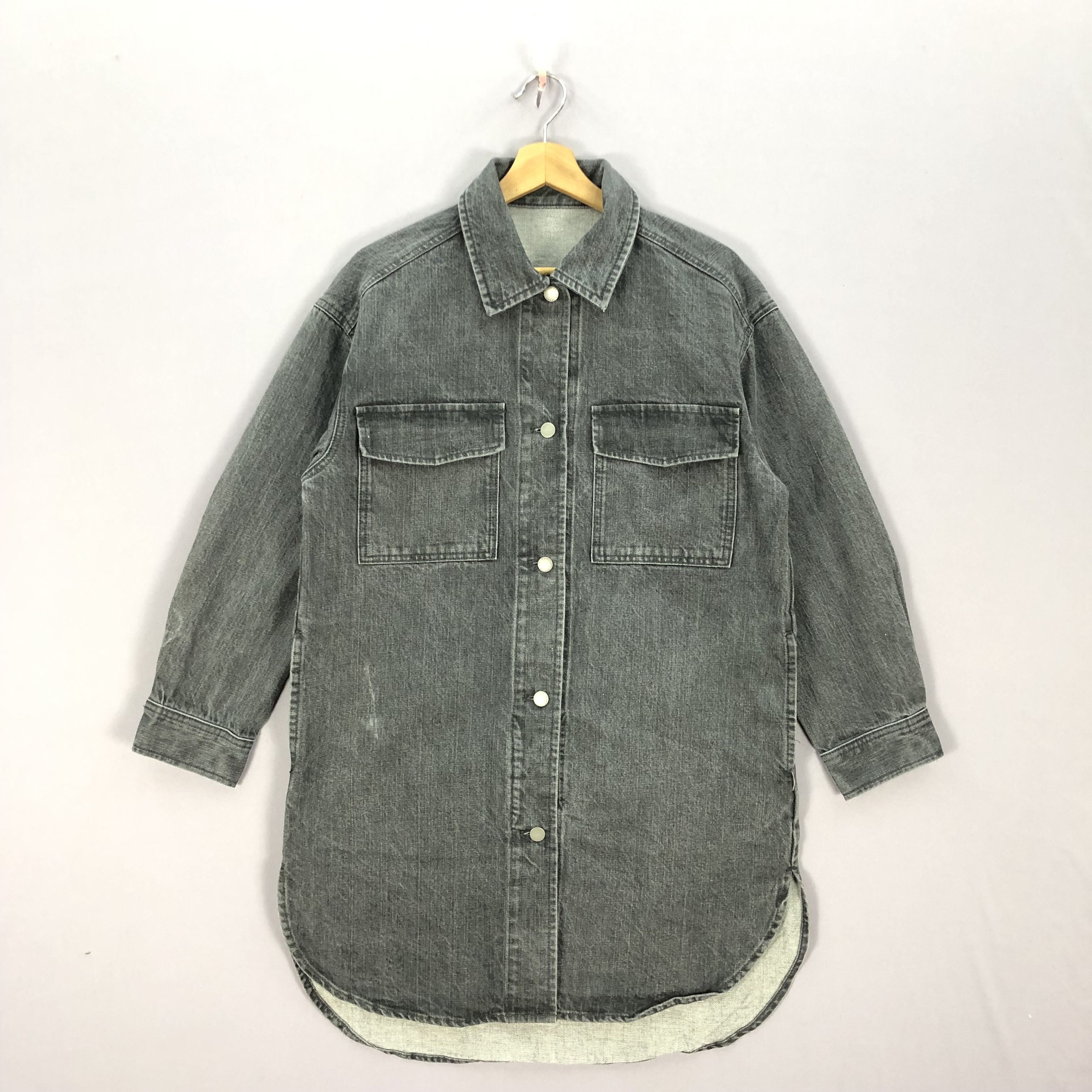 GU Vintage Japanese Denim Jeans Long Jacket Shirt Button Ups Size US L / EU 52-54 / 3 - 1 Thumbnail