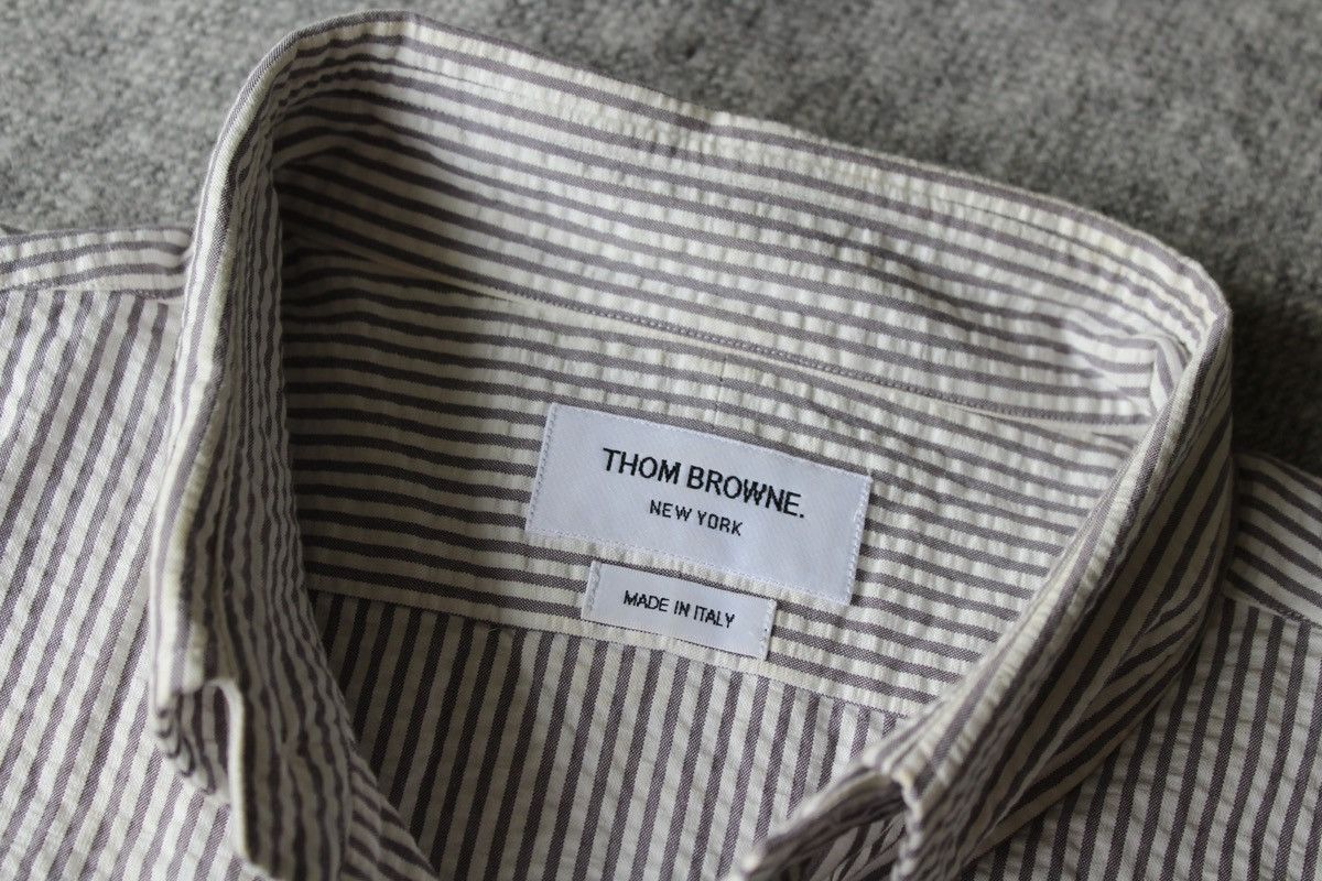 Thom Browne Thom Browne Short Sleeve Seersucker Shirt Size US XL / EU 56 / 4 - 3 Thumbnail