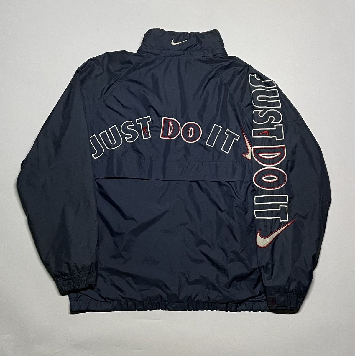 Nike × Vintage Nike Premier Just Do it Hidden Hooded Lightweight Navy Size US M / EU 48-50 / 2 - 3 Thumbnail