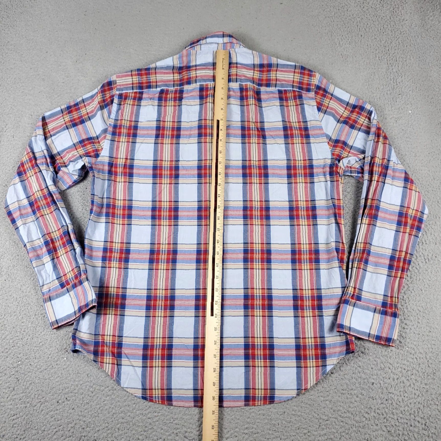 Tommy Hilfiger Tommy Hilfiger Shirt Mens Large Blue Red Plaid Casual Button Up Long Sleeve Size US L / EU 52-54 / 3 - 4 Thumbnail