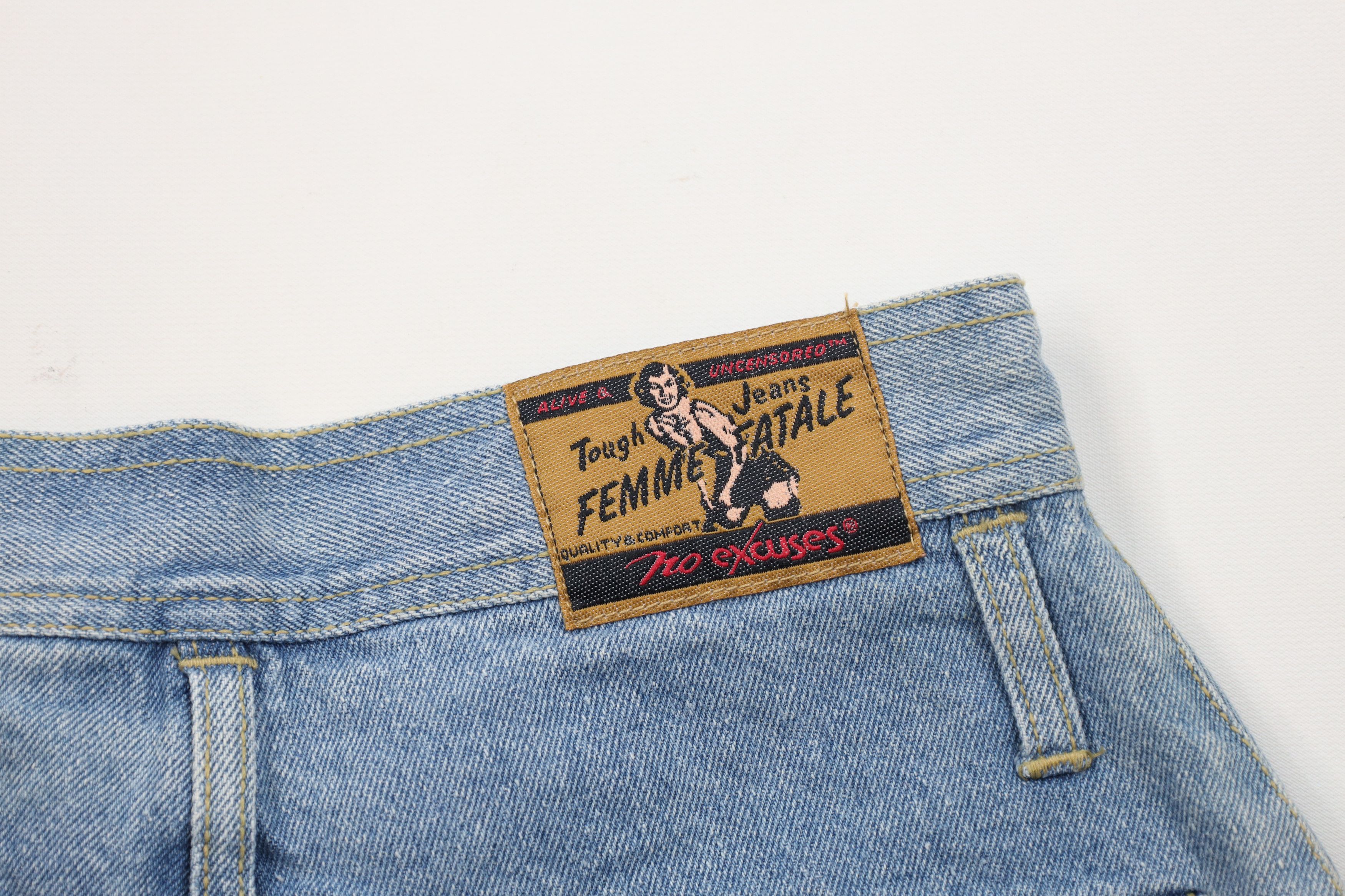 Vintage Vintage 90s Streetwear Pin Up Girl Denim Jean Shorts Blue Size 28" / US 6 / IT 42 - 12 Thumbnail