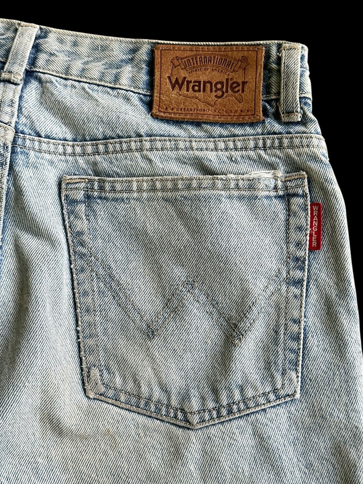 Vintage VINTAGE WRANGLER 💥 Patchwork Distress Denim 💥 Size US 30 / EU 46 - 6 Thumbnail