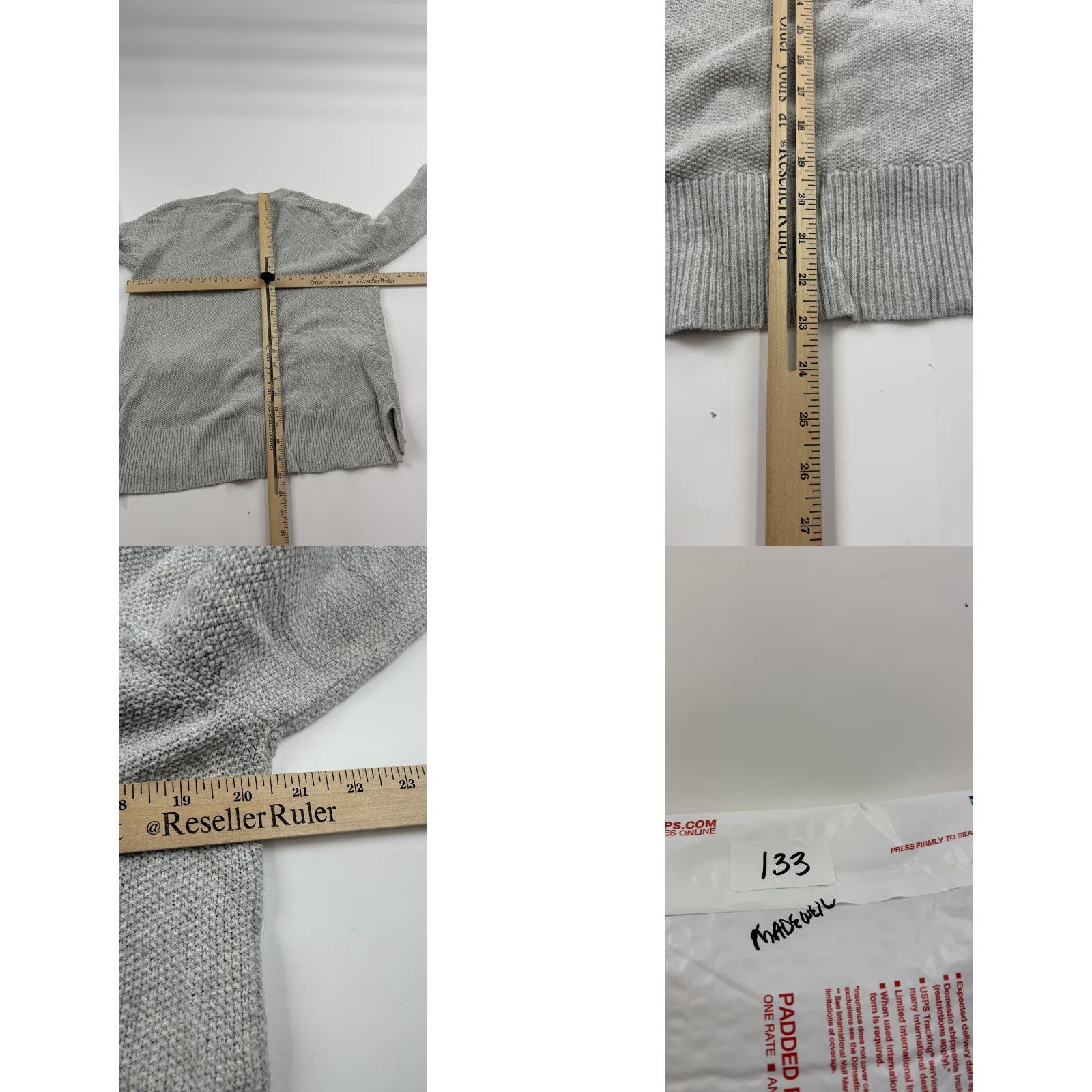 Madewell VINTAGE Madewell Cardigan Sweater Womens Large Light Gray Button Front Cotton Blend V-Neck Size L / US 10 / IT 46 - 8 Thumbnail