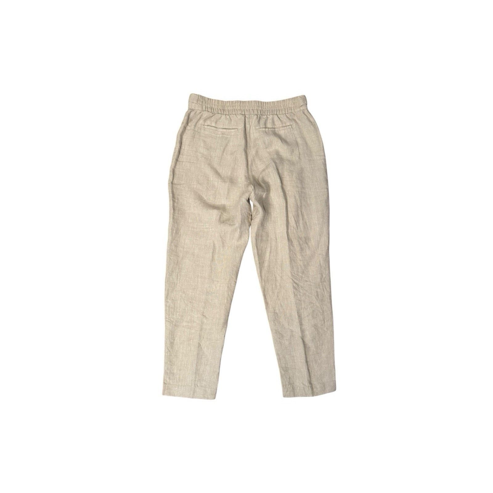 Athleta Athleta Voyager Pants Natural Beige 100% Linen Tapered Size 34" / US 12 / IT 48 - 6 Thumbnail