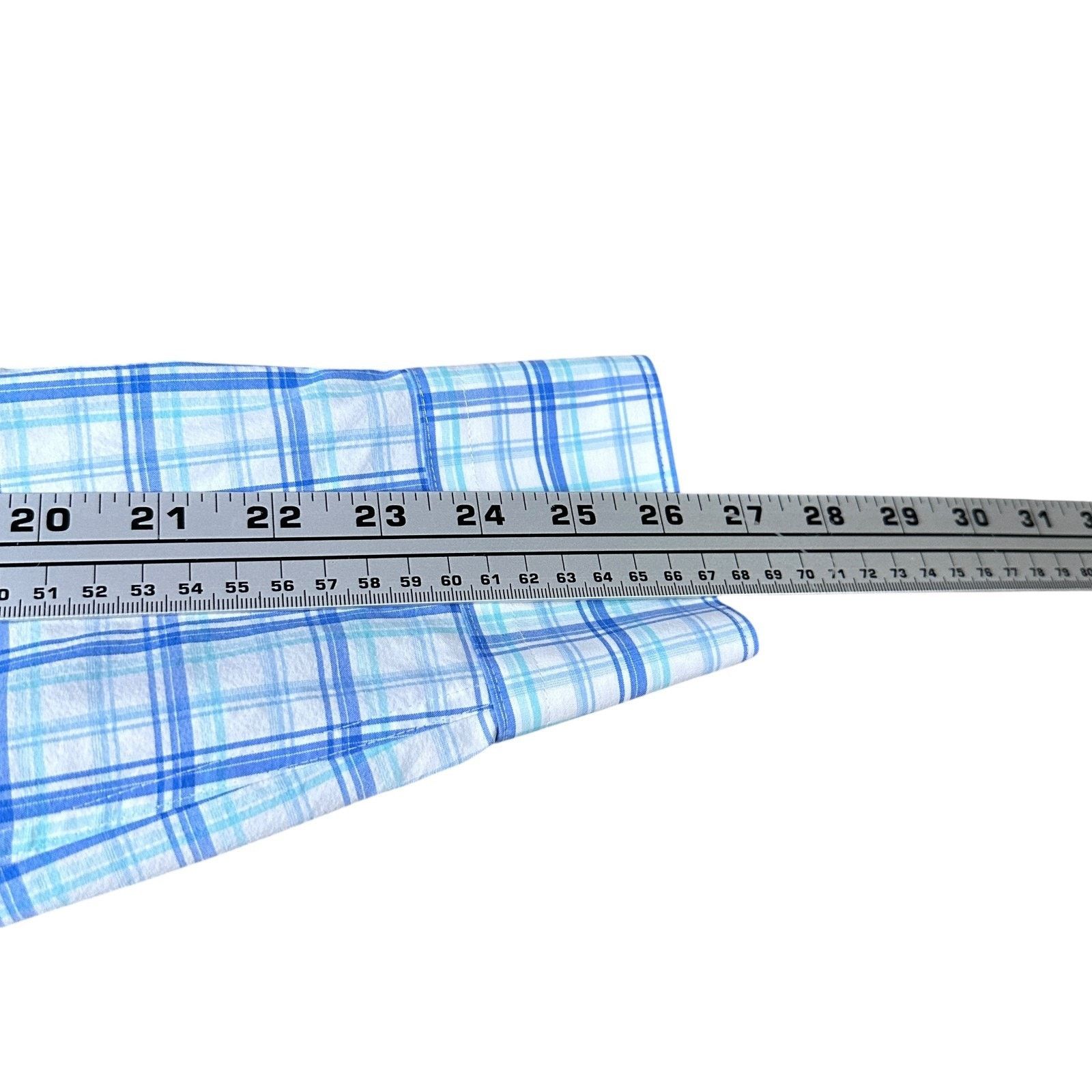 Peter Millar Peter Millar Crown Shirt Men's Large Blue Plaid Button-Up Size US L / EU 52-54 / 3 - 9 Thumbnail