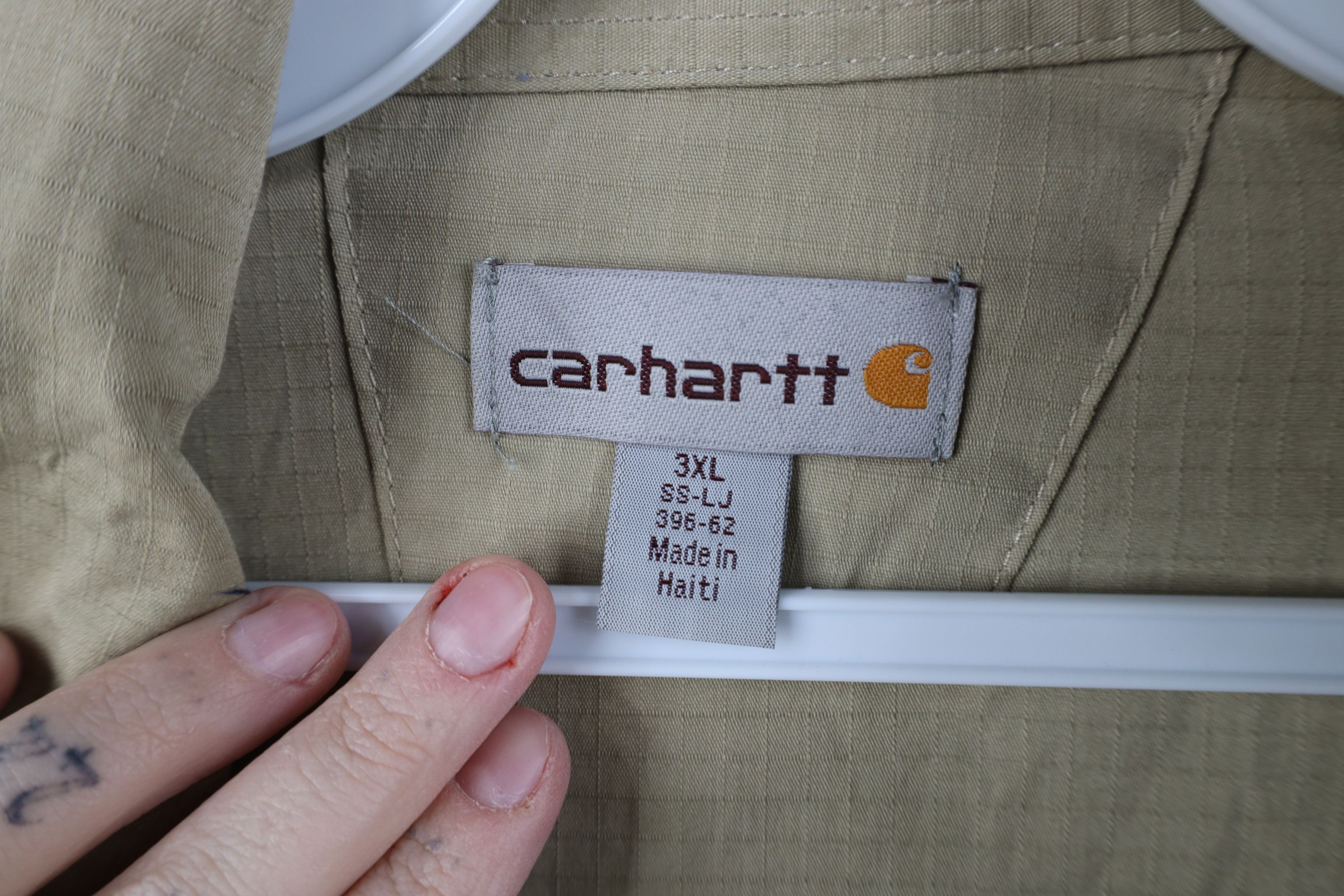 Carhartt Vintage Y2K Carhartt Ripstop Short Sleeve Button Shirt Beige Size US XXL / EU 58 / 5 - 10 Thumbnail