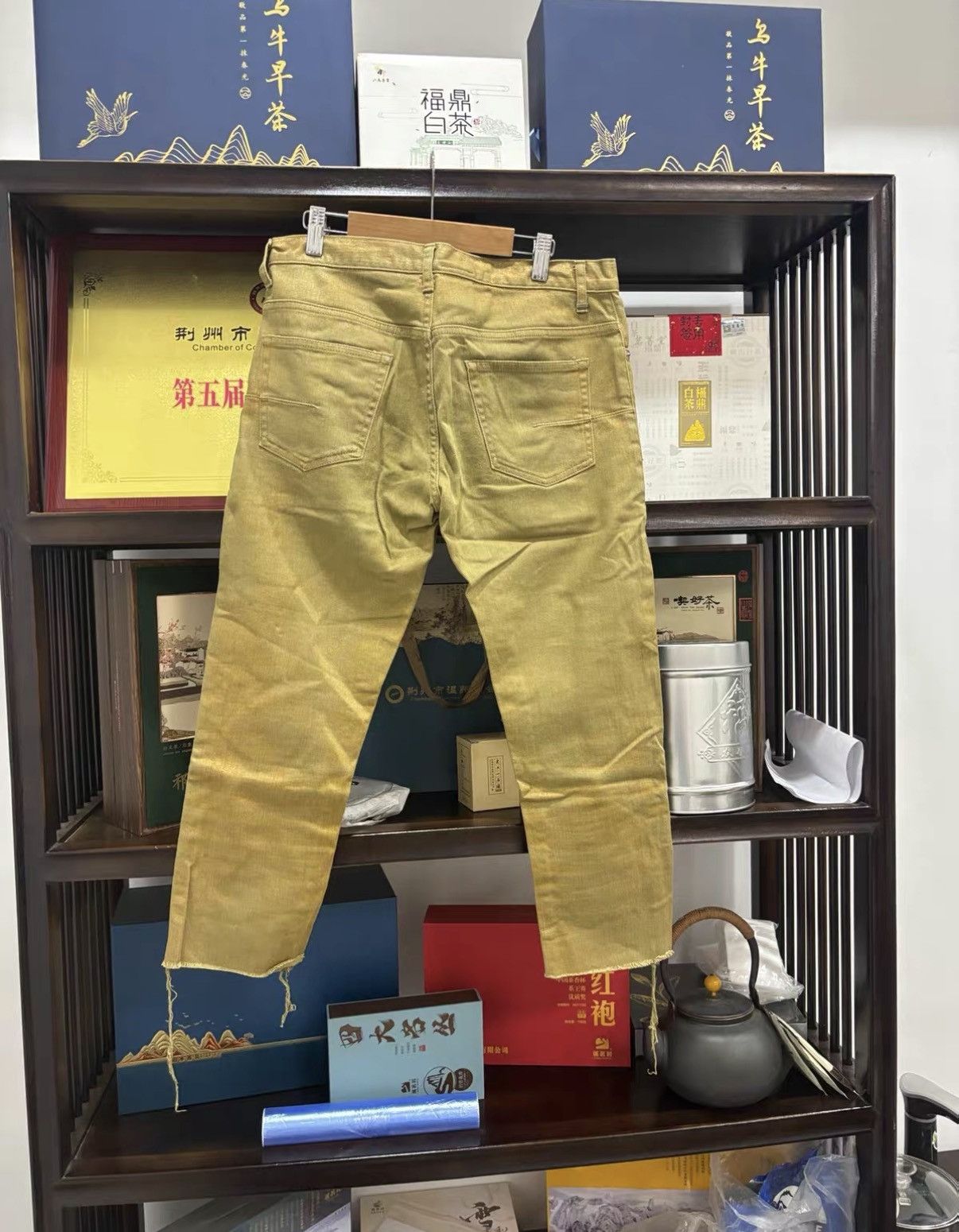 Dior Dior Hedi Slimane Era Gold Paint Jeans J2 Size US 29 - 2 Thumbnail