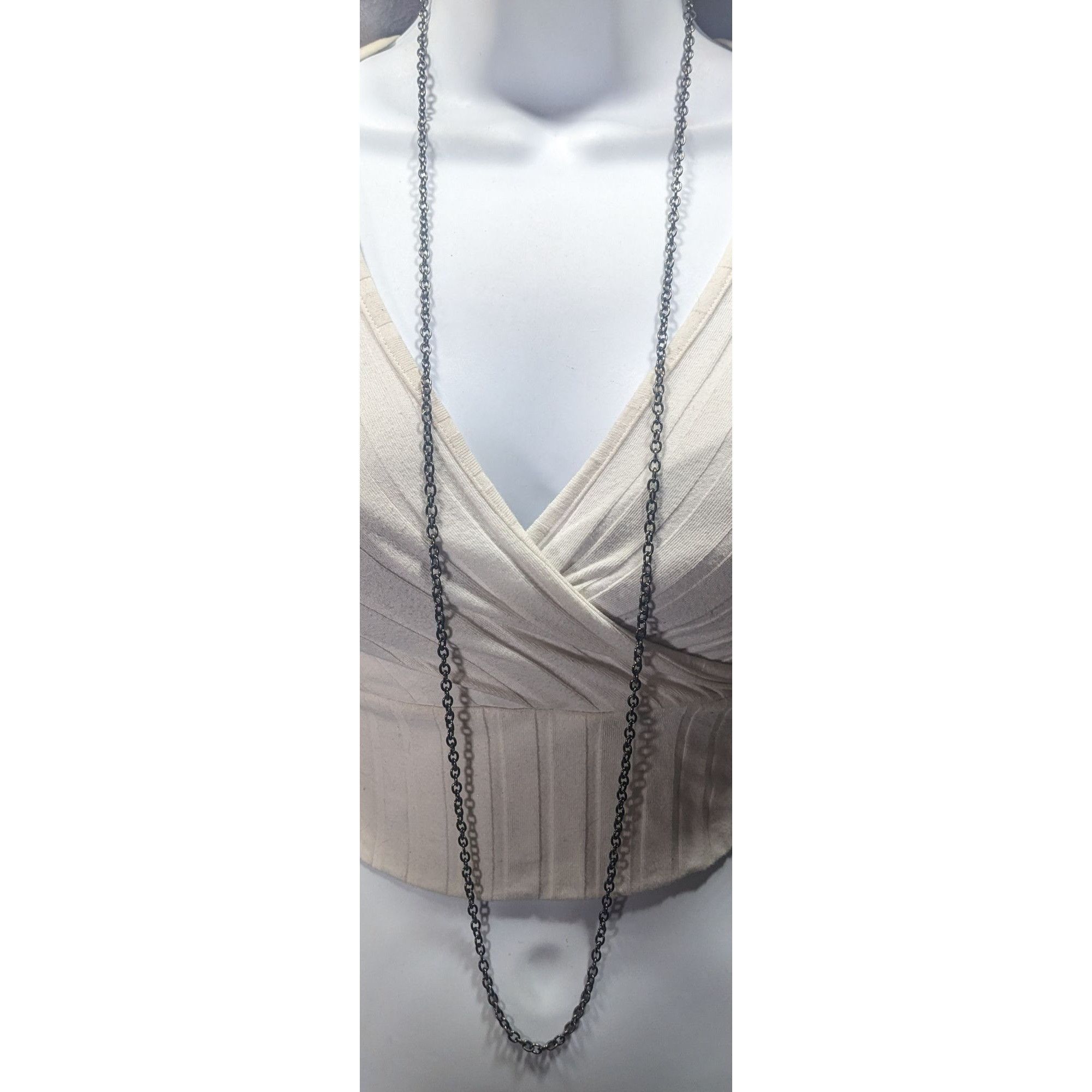 Other Casual Long Gunmetal Tone Chain Necklace Size ONE SIZE - 2 Thumbnail