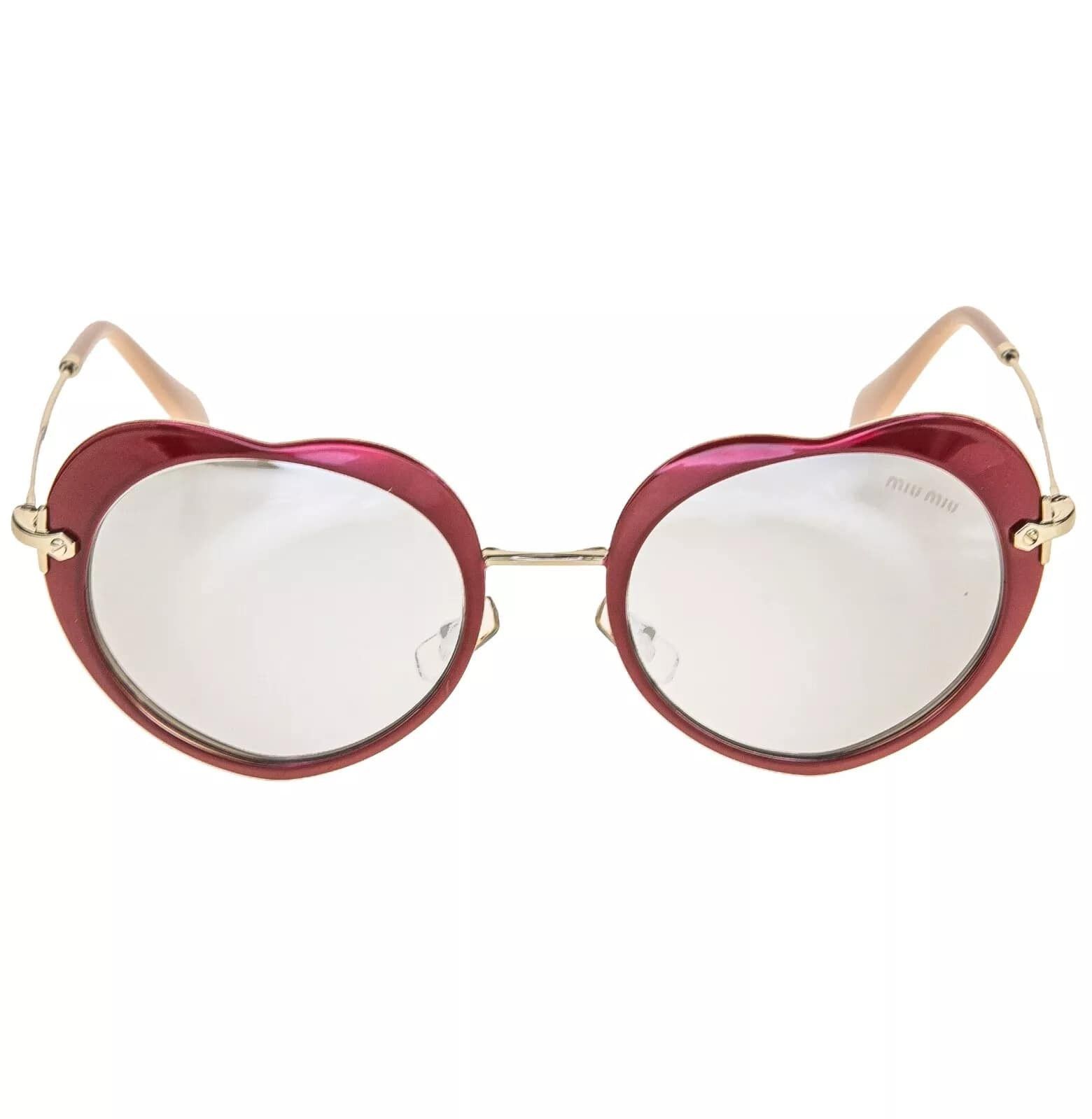 Miu Miu MIU MIU 54R Gold Red Silver Mirror Round Heart Metal Mu54RS Size ONE SIZE - 8 Thumbnail