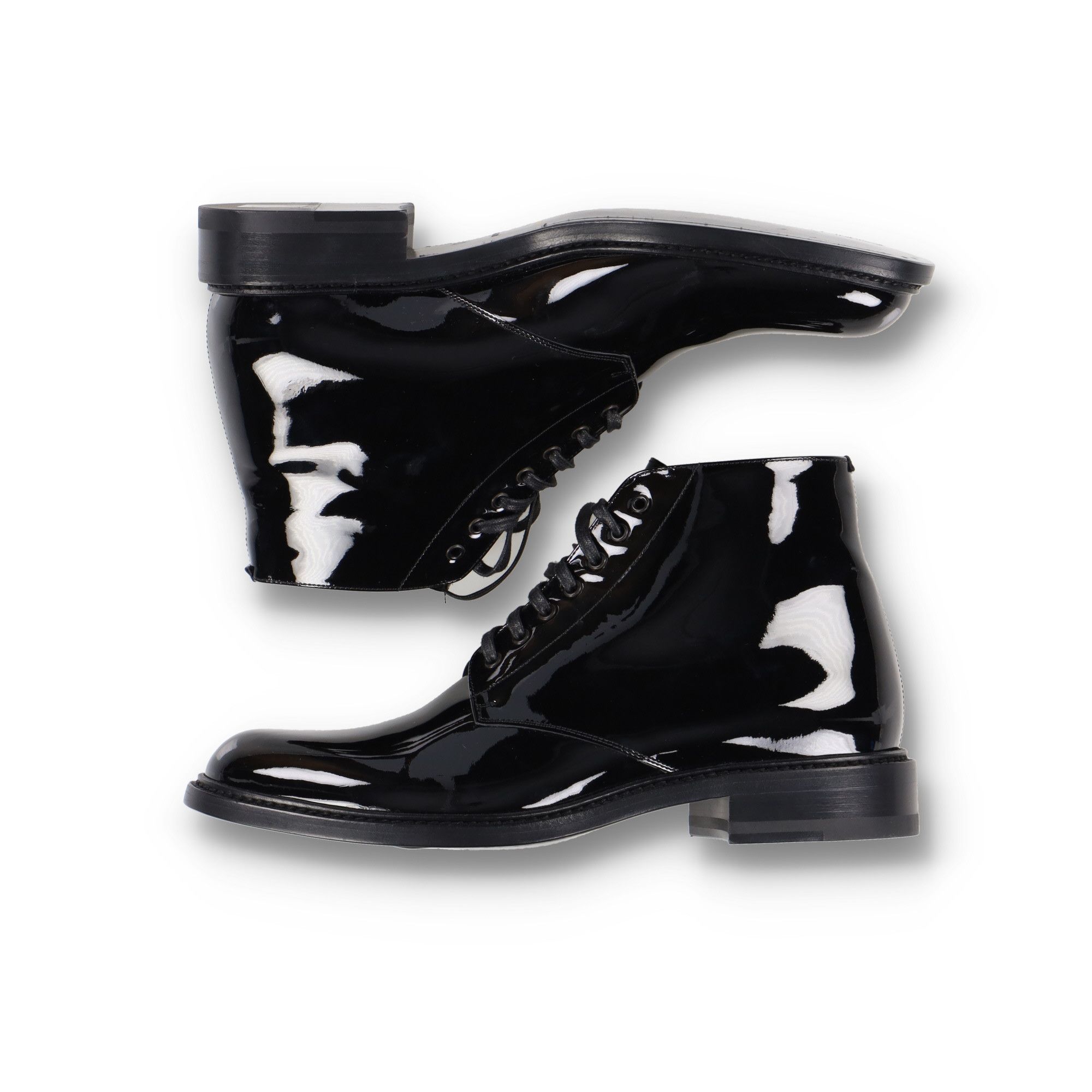 Saint Laurent Paris Black Army 20 Patent Leather Boots Size US 7 / EU 40 - 3 Thumbnail