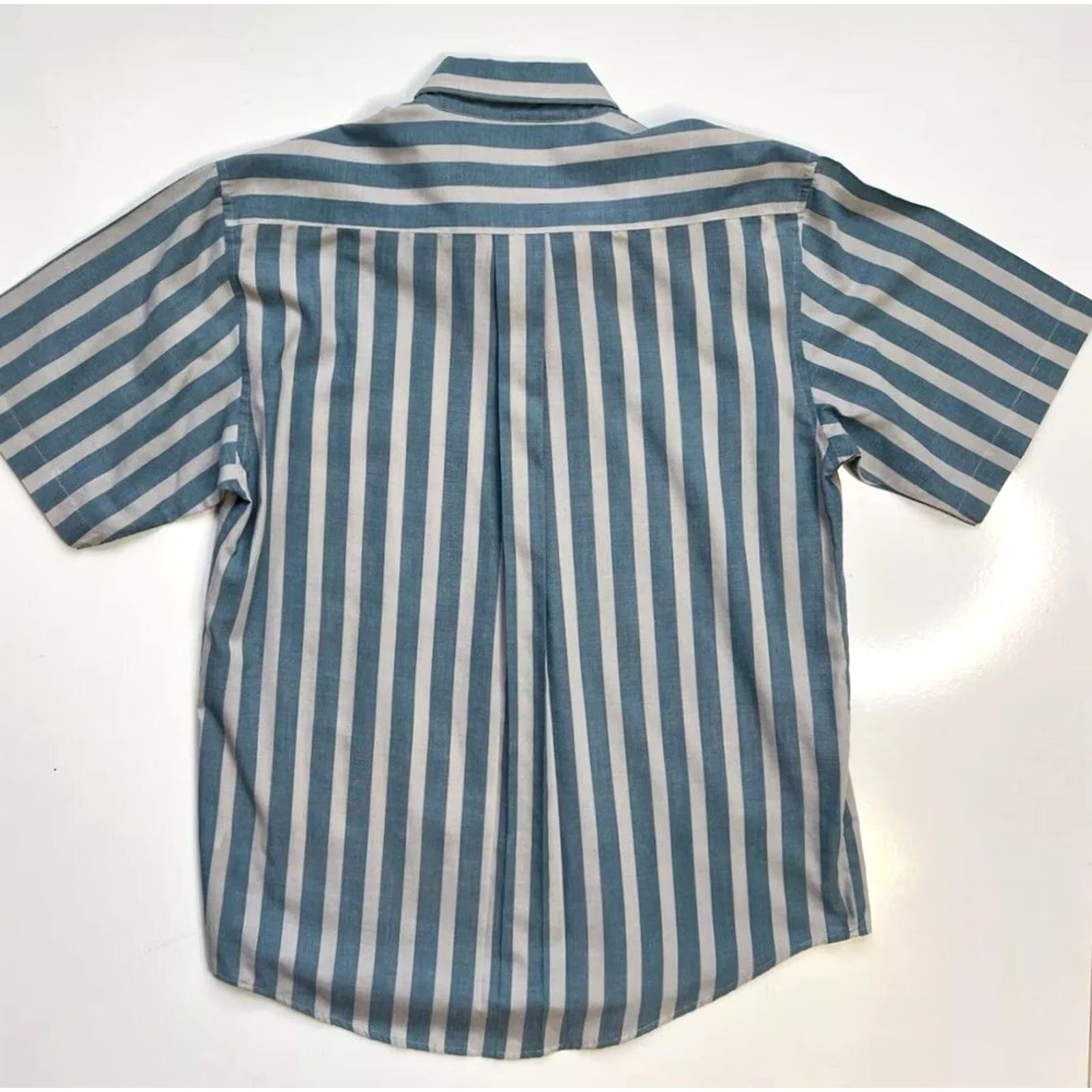 Vintage VINTAGE Britannia Button-Down Shirt Striped Blue Men M Short Sleeve Button Up Kid? Size US M / EU 48-50 / 2 - 4 Thumbnail