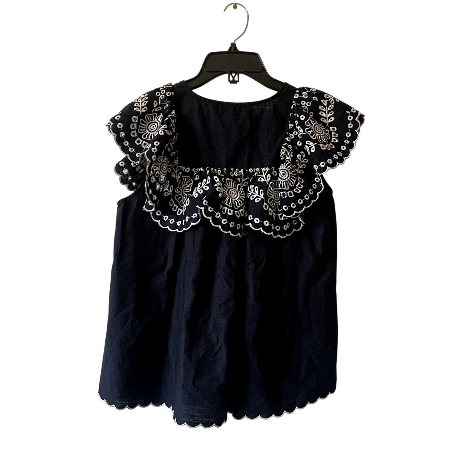 Sea New York Sea New York ruffled anglaise blouse blue cotton size 4 J3 Size S / US 4 / IT 40 - 2 Thumbnail