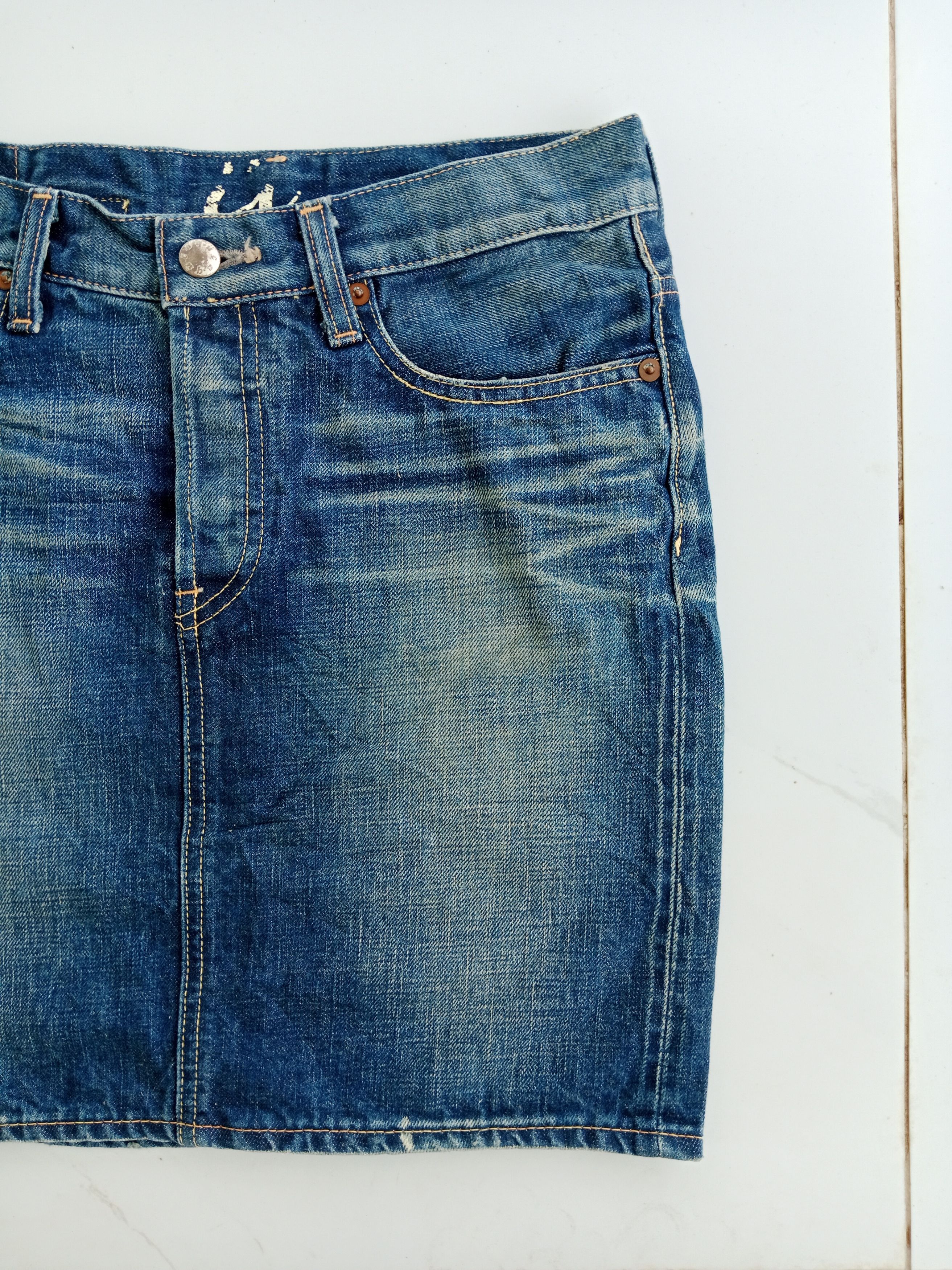 Japanese Brand Vintage Caqu Denim Skirts Selvedge Japanese Brand Size 29" - 4 Thumbnail