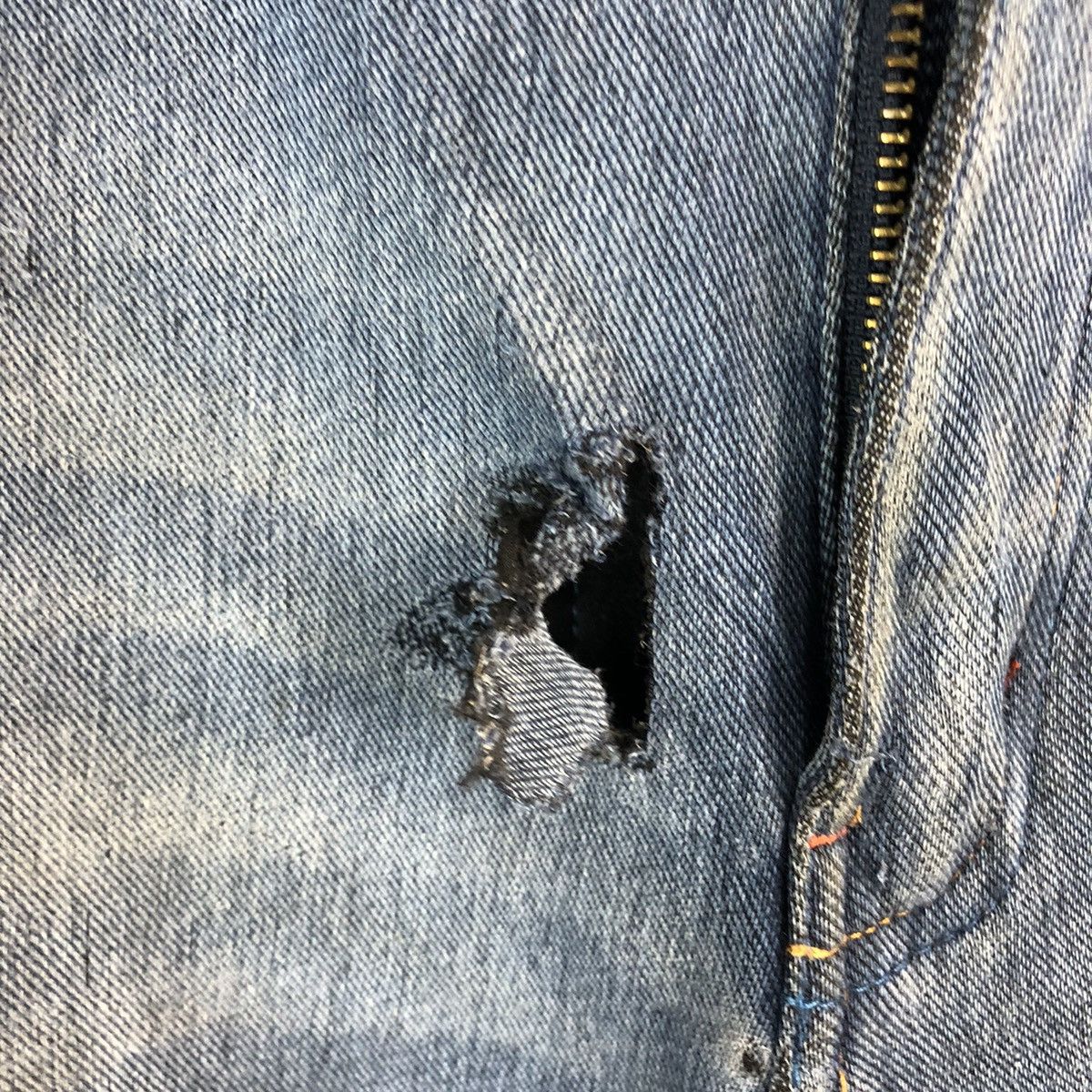 Japanese Brand Field Core Blue Distressed Denim Pants #A2138 Size US 33 - 14 Thumbnail