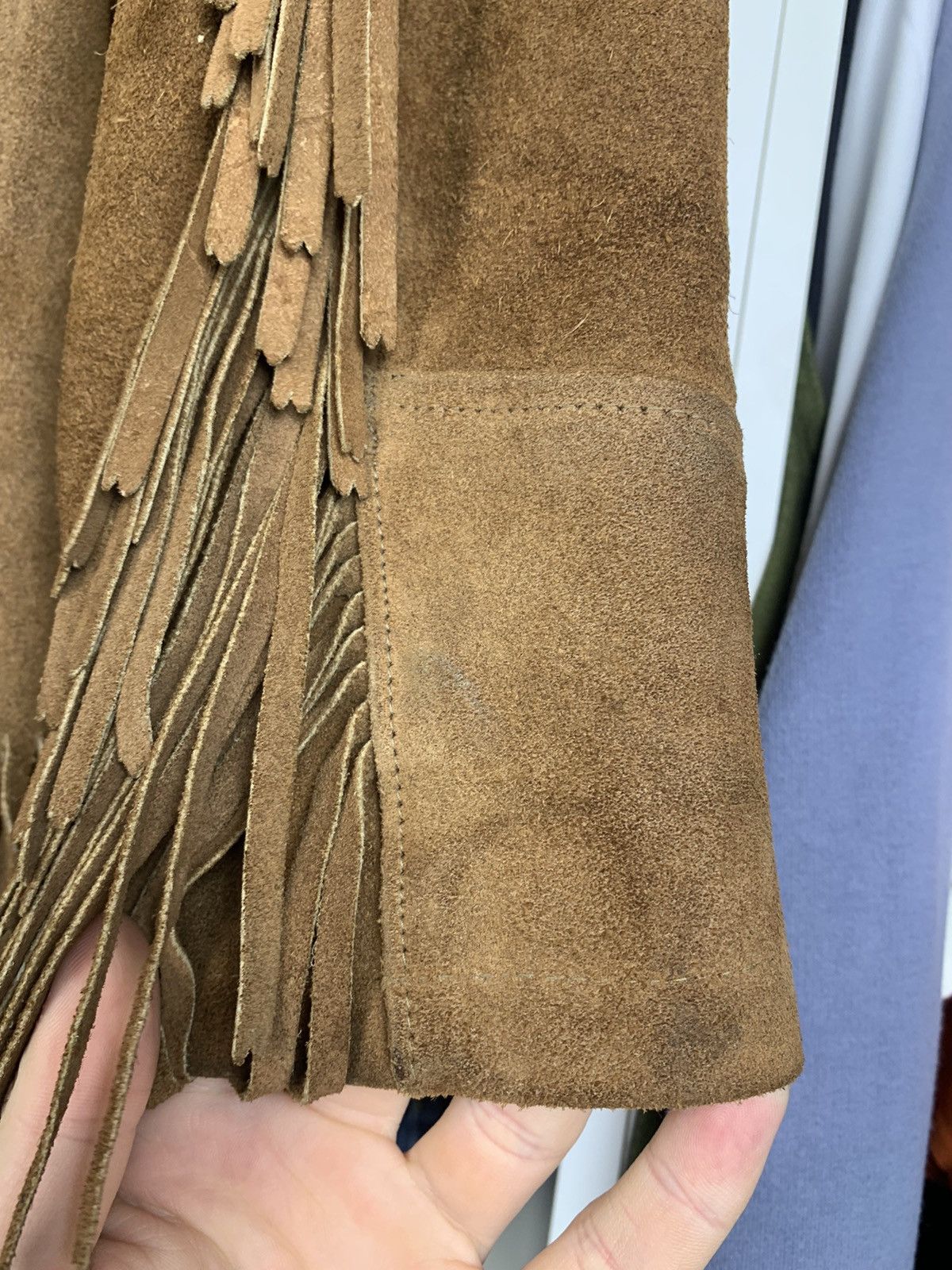 Cowboy Equipment × Vintage Vtg K-Bar-Z Ranchwear by Pyramid Cowboy Flanged Suede Jacket Size US L / EU 52-54 / 3 - 12 Thumbnail