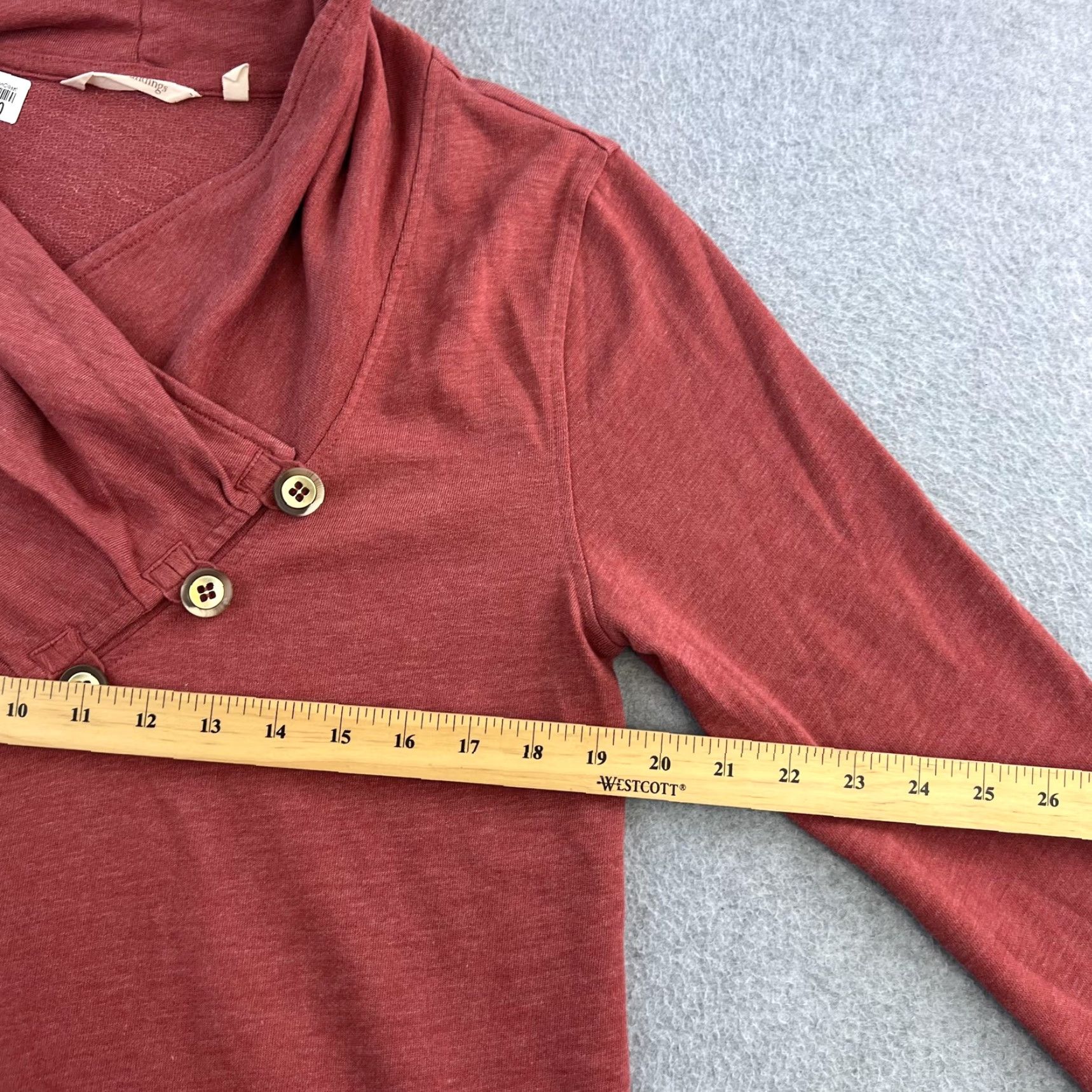 Soft Surroundings Soft Surroundings Sweater Womens Medium Red Button Collar Pullover Long Pocketed Size M / US 6-8 / IT 42-44 - 2 Thumbnail