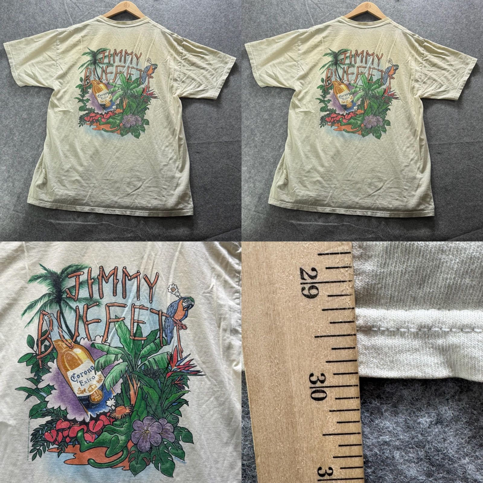 Logo 7 Corona Shirt Mens L Beige Graphic Tee Logo Crewneck Short Sleeve Size US L / EU 52-54 / 3 - 9 Thumbnail