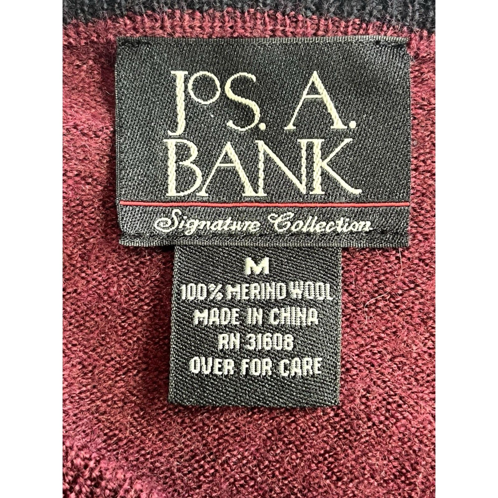 Jos. A. Bank Jos. A. Bank Burgundy 100% Merino Wool Pullover Sweater Size M Mens Crew Neck Long Sleeve Regular Knit Prél? 100% Merino Wool Size US M / EU 48-50 / 2 - 3 Thumbnail