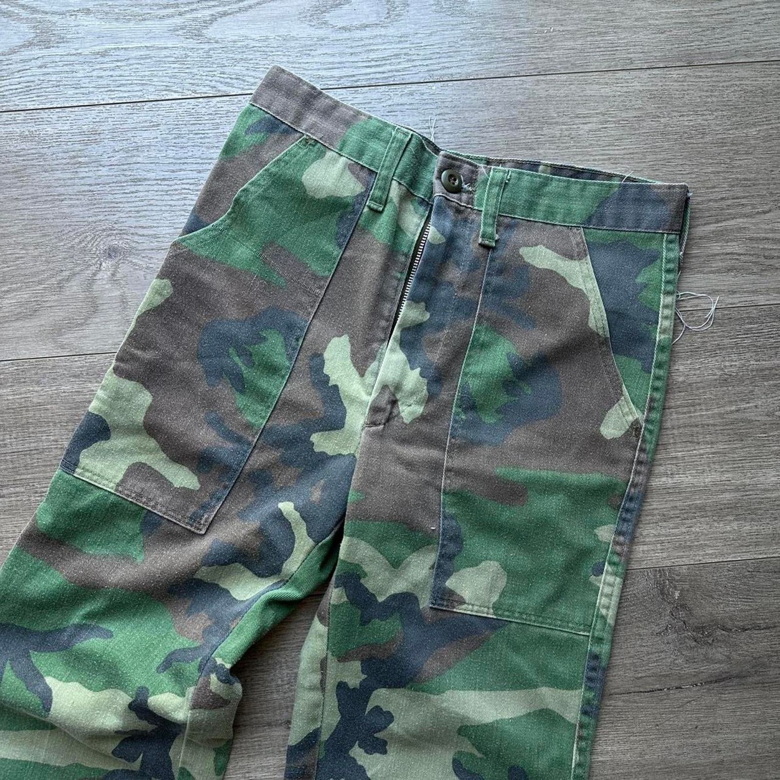Vintage Vintage 80s OG 107 Camo Slim Flare Military Army Cotton Pant Size US 27 - 5 Thumbnail