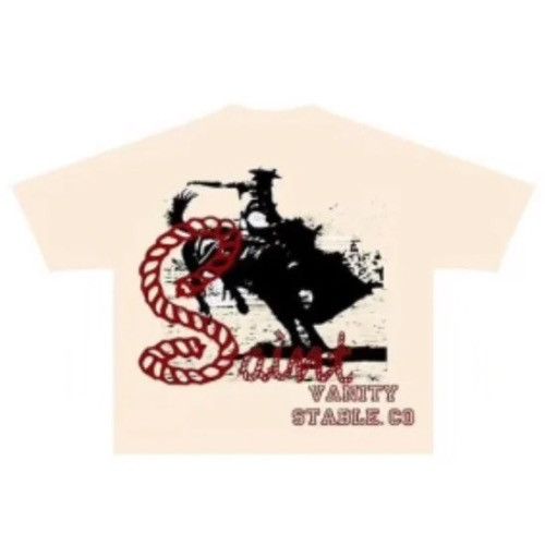 Saint Vanity Saint Vanity Cream Stable T-Shirt Sz S Size US S / EU 44-46 / 1 - 1 Thumbnail