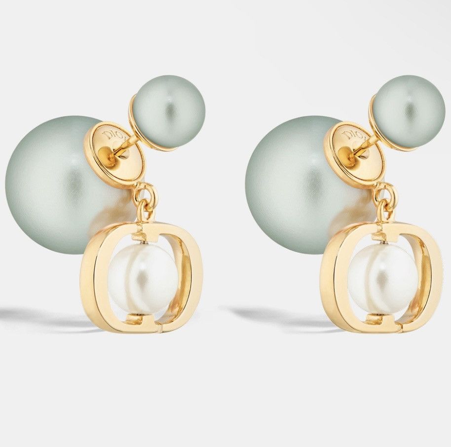Dior DIOR TRIBALES EARRINGS Gold-Finish Metal w Pistachio Green Size ONE SIZE - 1 Thumbnail