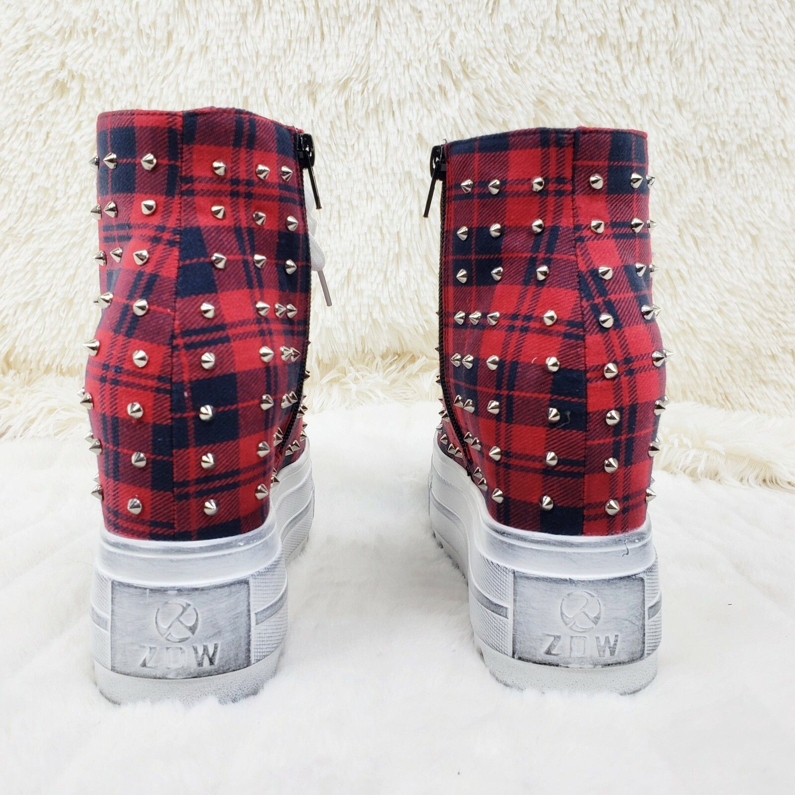 Alexander Wang Wang Cherry Bomb Platform Sneaker Boots Hidden Wedge Red Nav Size US 6 / IT 36 - 4 Thumbnail