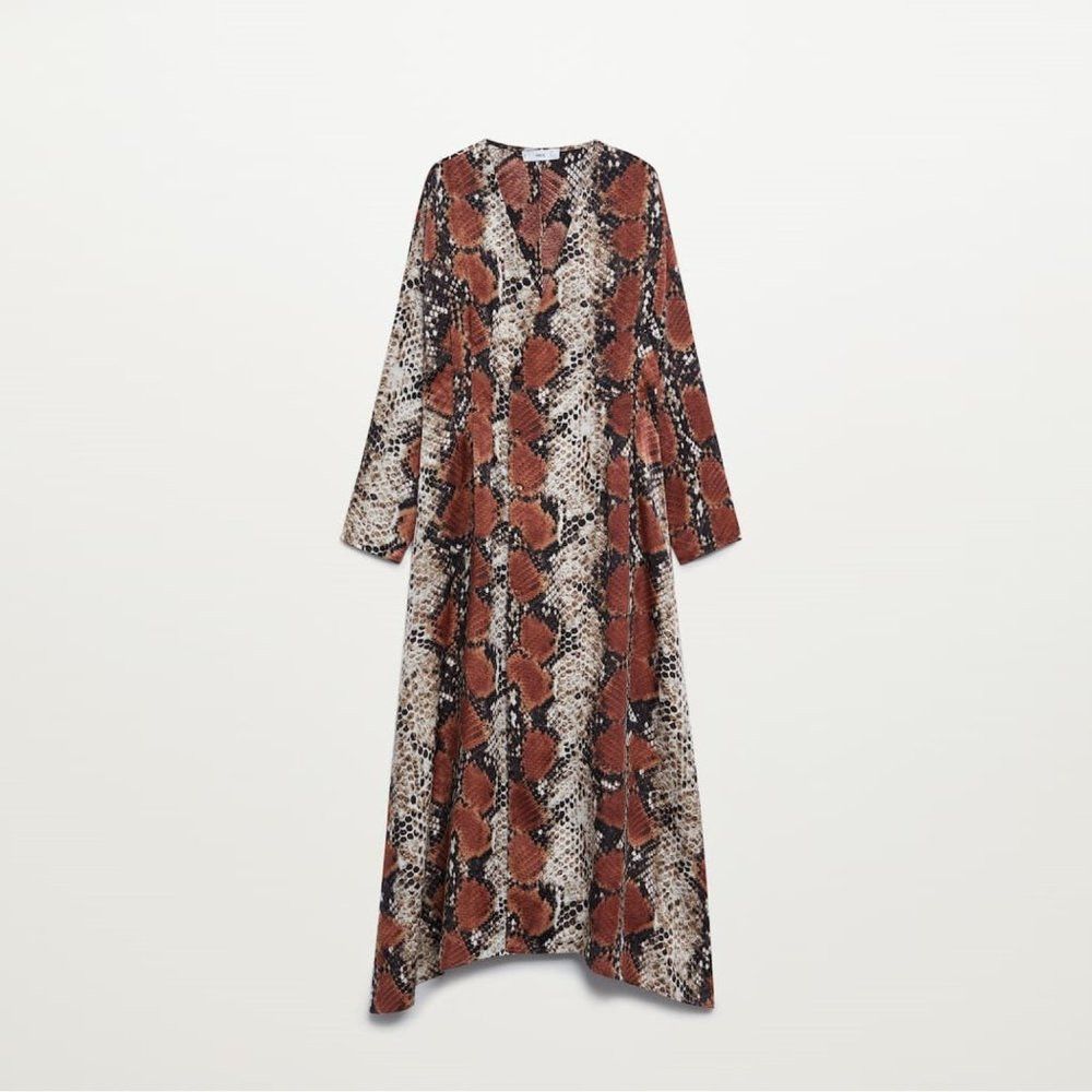 Mango NWT New $99 Mango MNG Snake Print Gown Midi Dress Size S Size S / US 4 / IT 40 - 6 Thumbnail