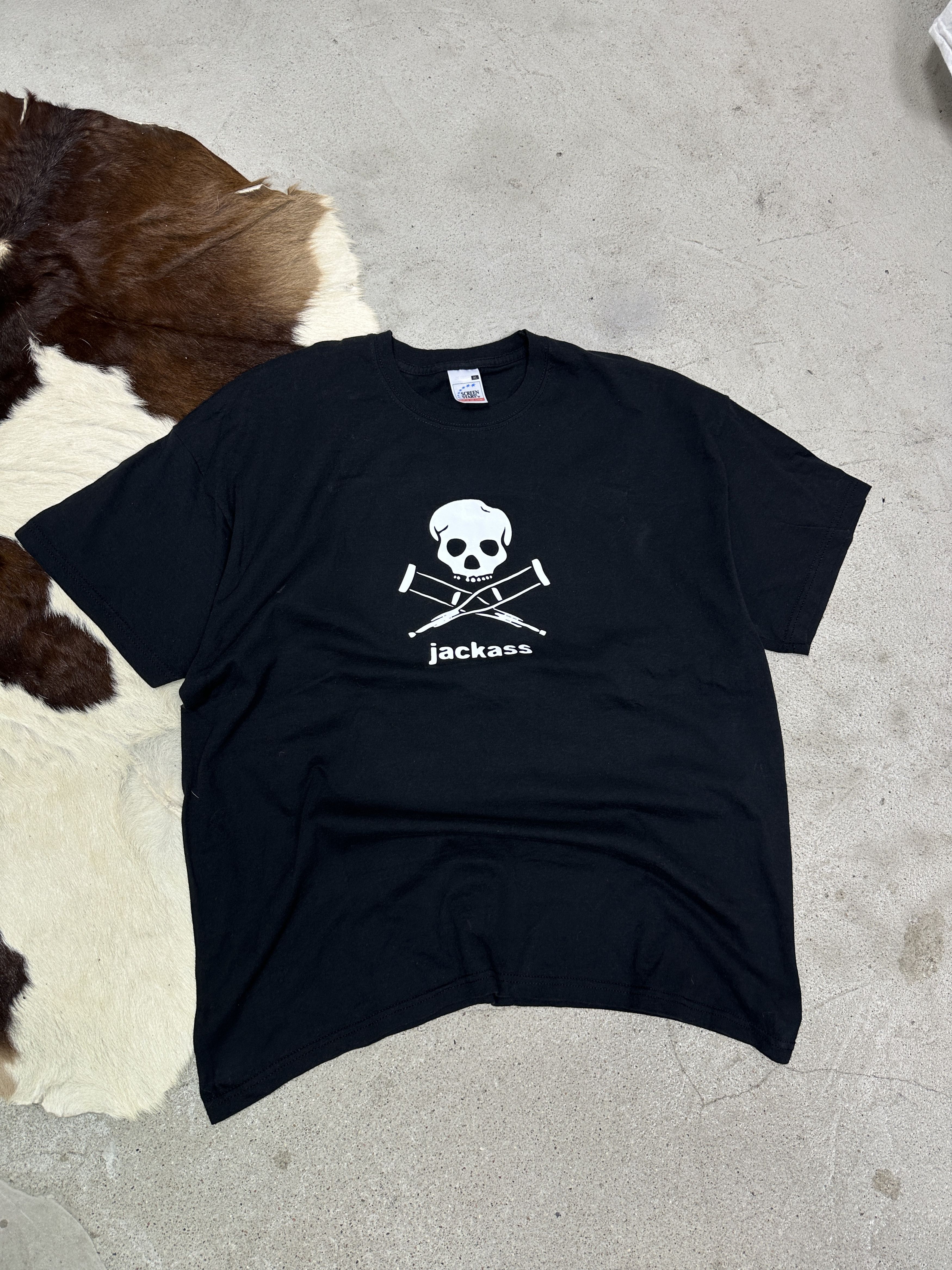 Vintage Vintage Avant Garde Opium Skull Print Jackass T-shirt 00s Size US L / EU 52-54 / 3 - 1 Thumbnail