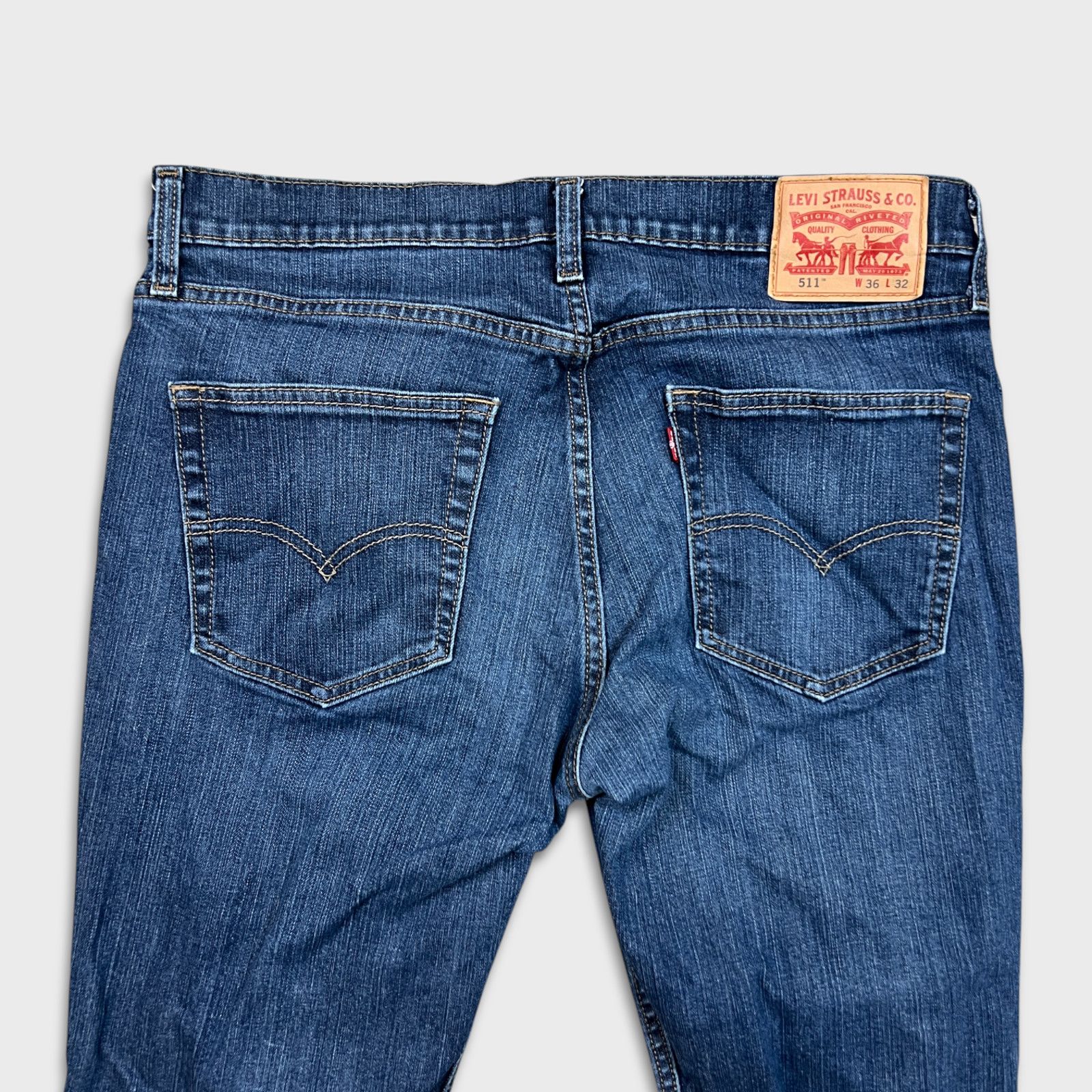 Levi's × Vintage Levi's 511 Jeans Mens 36x32 Slim Fit Mid Rise Denim Pants Size US 36 / EU 52 - 6 Thumbnail