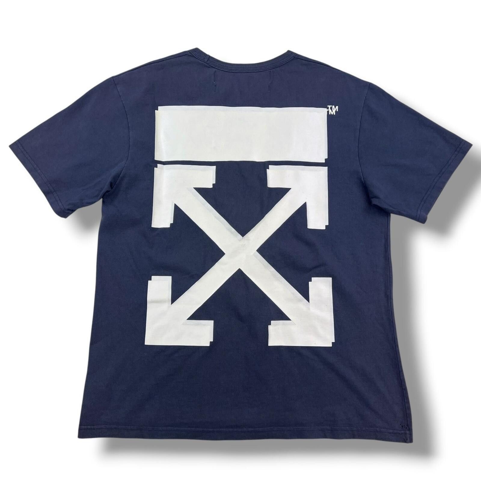 Off-White Off-White x Champion Distressed Navy T Shirt Size US S / EU 44-46 / 1 - 2 Thumbnail