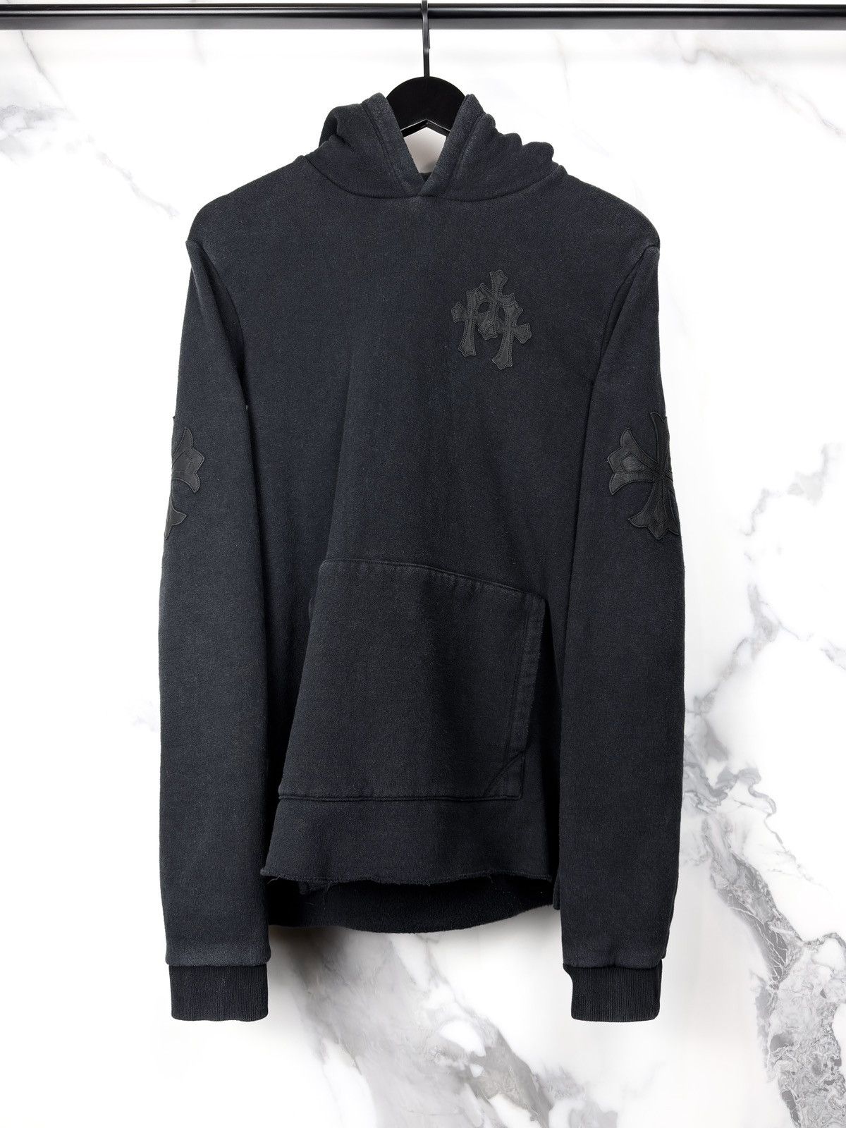 Chrome Hearts Chrome Hearts Triple Cross Plus Sleeve Patch Leather Hoodie Size US M / EU 48-50 / 2 - 1 Thumbnail