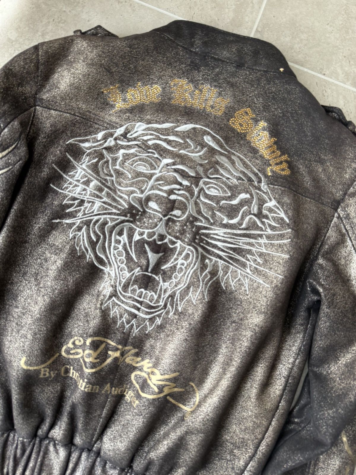 Christian Audigier Ed Hardy Bomber Jacket Size M / US 6-8 / IT 42-44 - 4 Thumbnail