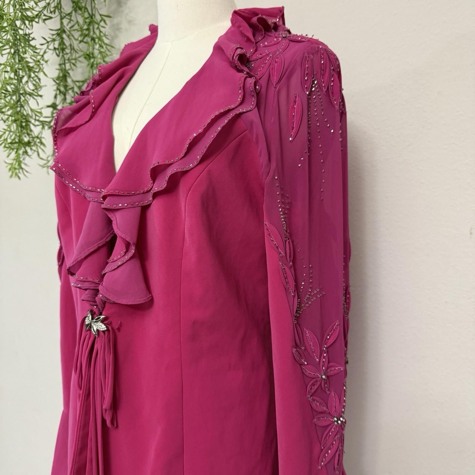 Designer Louise Ricci Fairy Beaded Ruffle Top Size L / US 10 / IT 46 - 4 Thumbnail